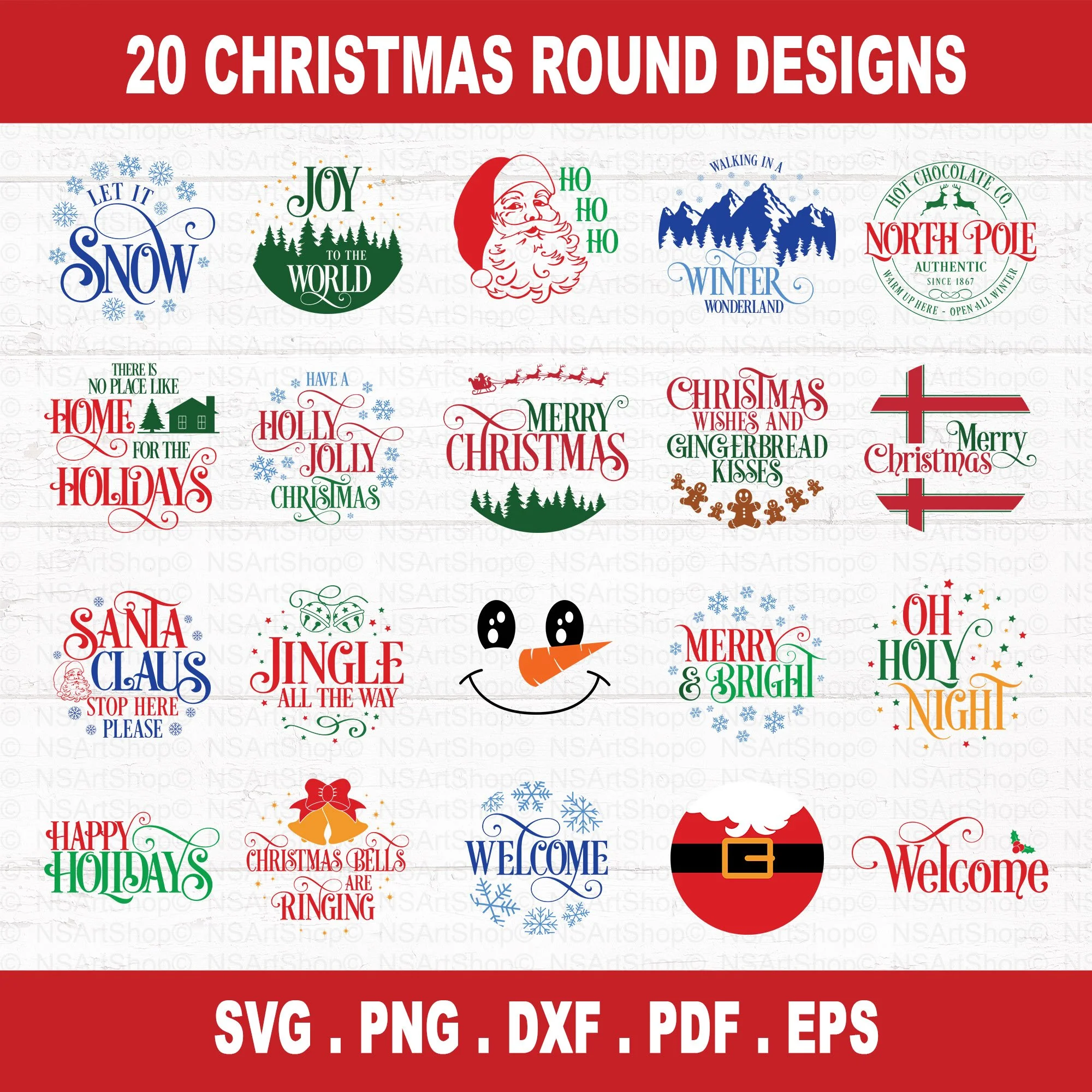 Christmas Round SVG Bundle
