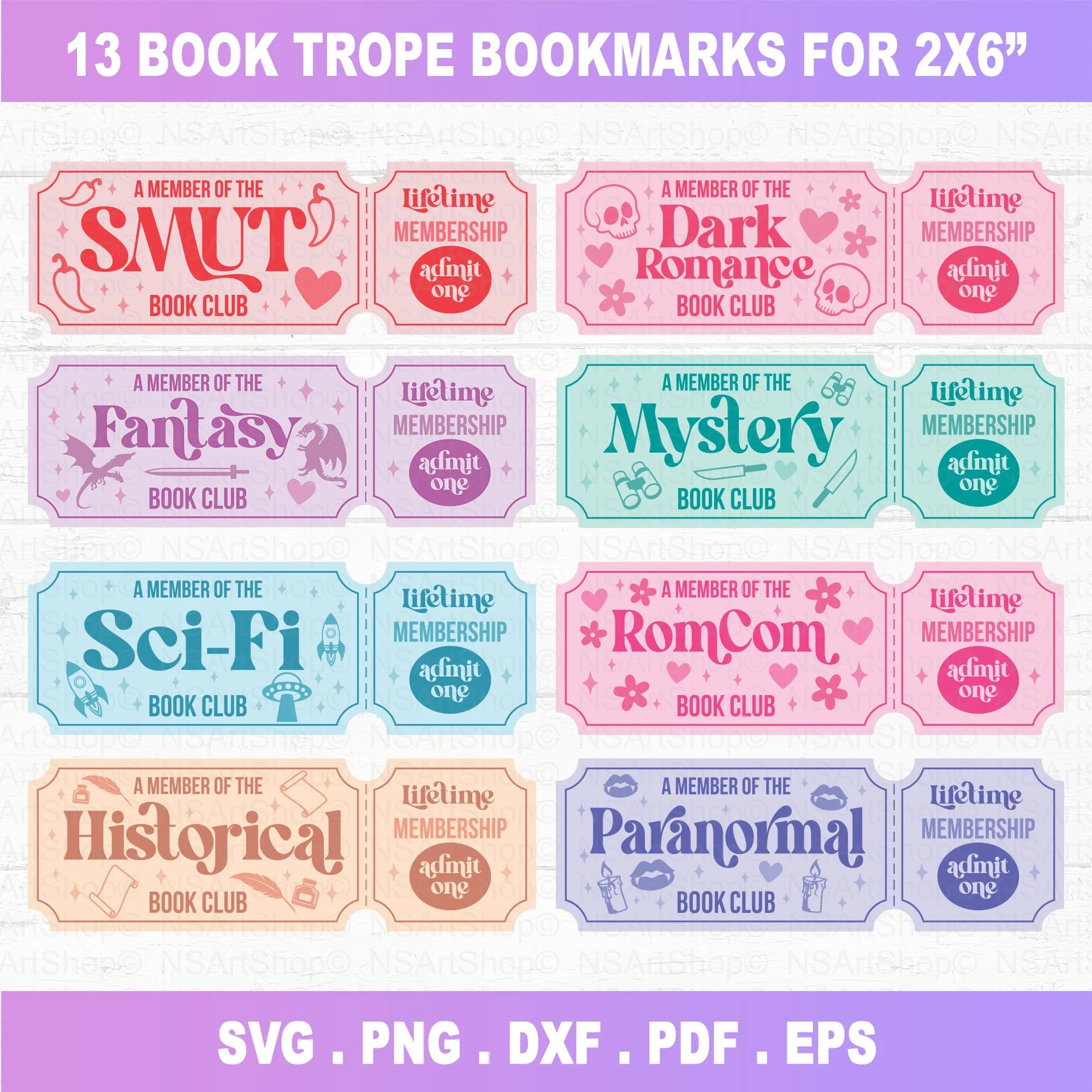 Book Tropes Bookmark SVG Bundle