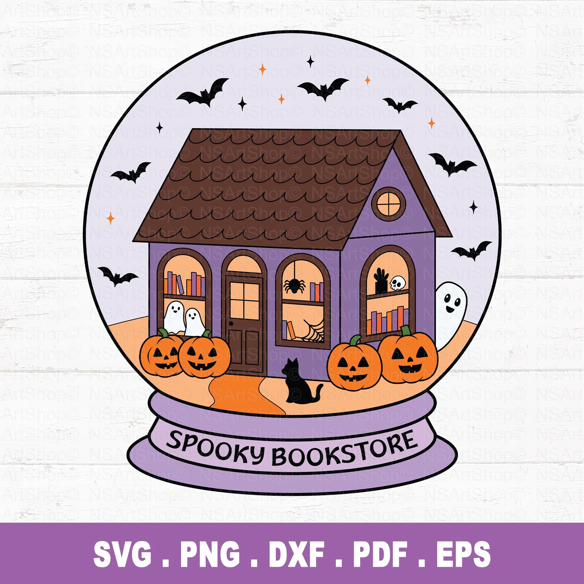 Haunted Book Store Globe SVG / PNG
