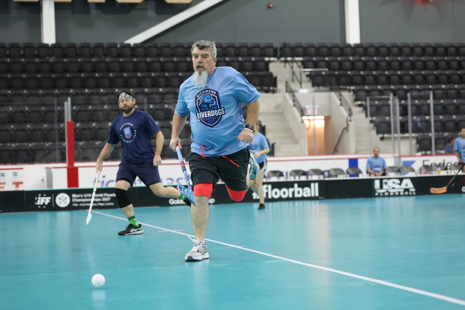Richmond Floorball Club players in a floorball game