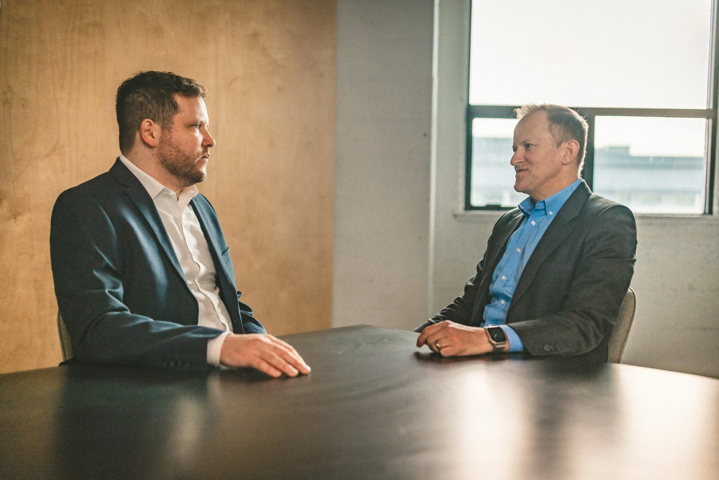 Dan Robertson and Michael Roy in discussion as senior counsel for ORB Advocacy’s Narrative Reset offering