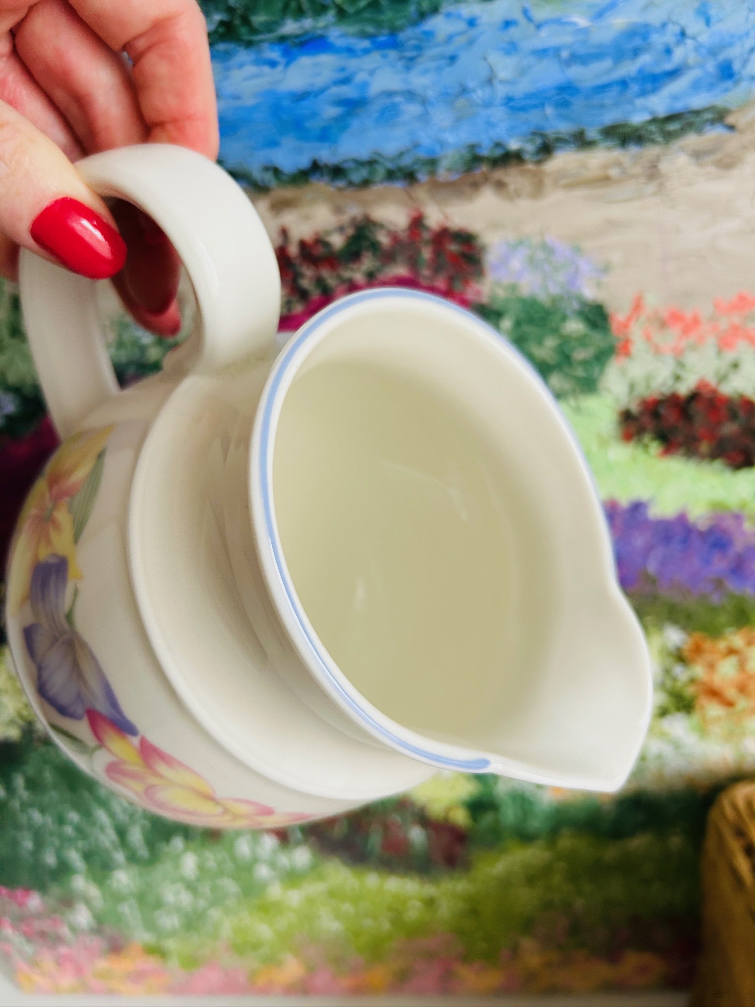 Overhead angled view of the jug showing the handle, spout, and interior
