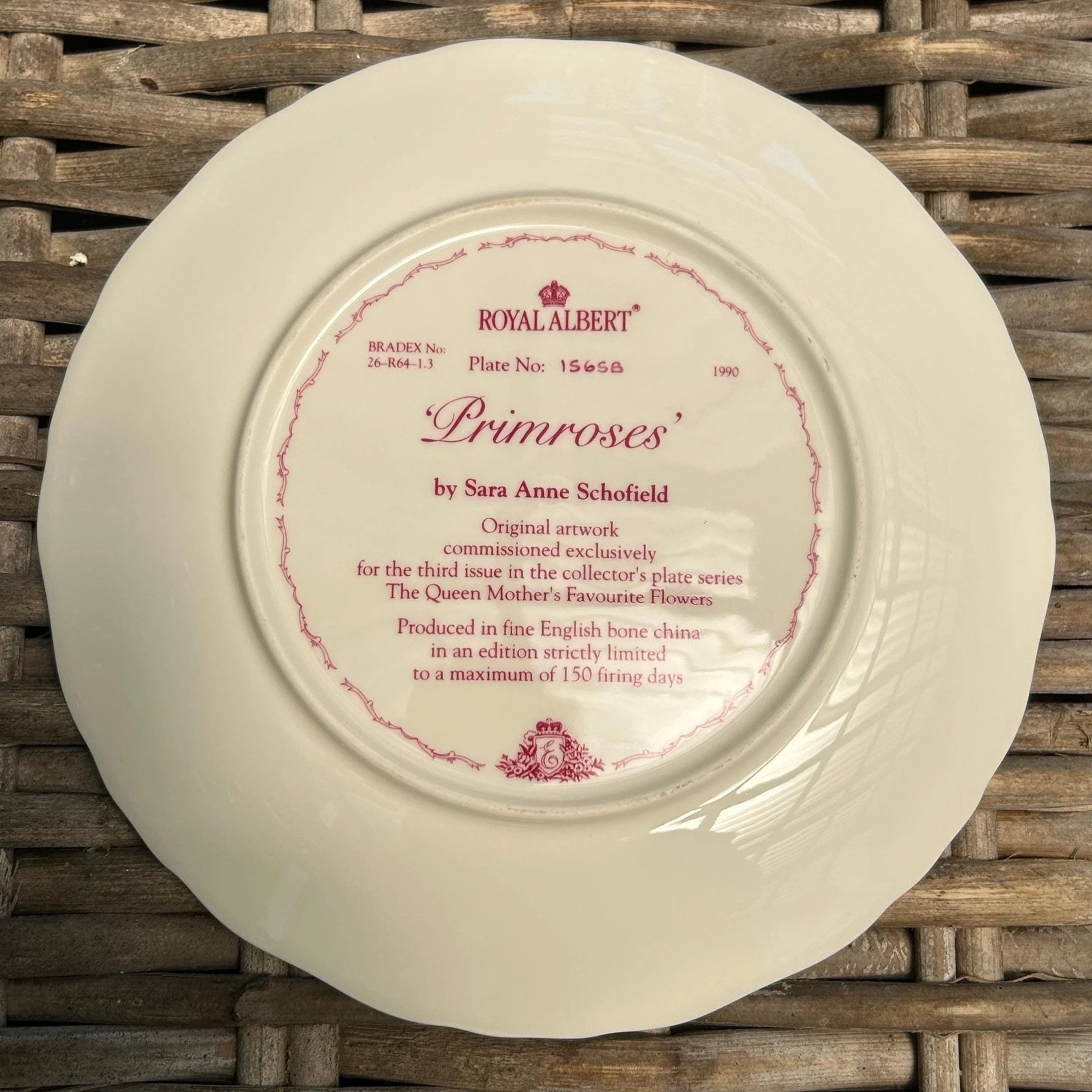 Backstamp and edition info with Bradex and designer details