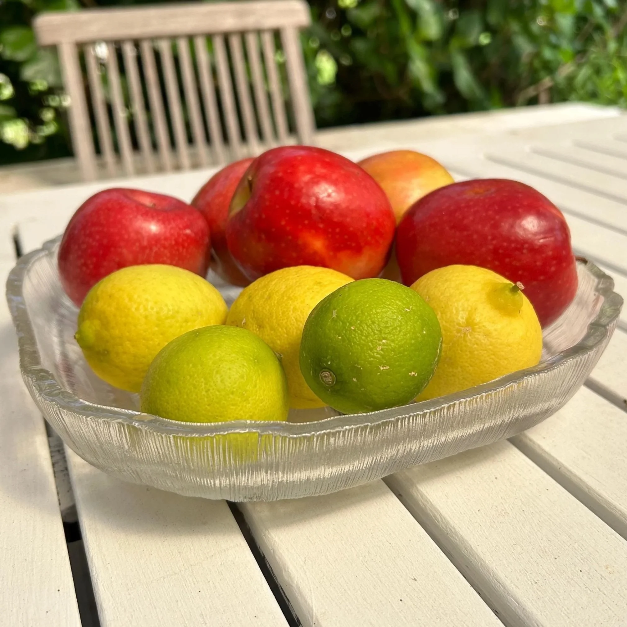 Hoya Square Ice Glass Bowl | 1970s Vintage Japan | Textured Tempered Glass