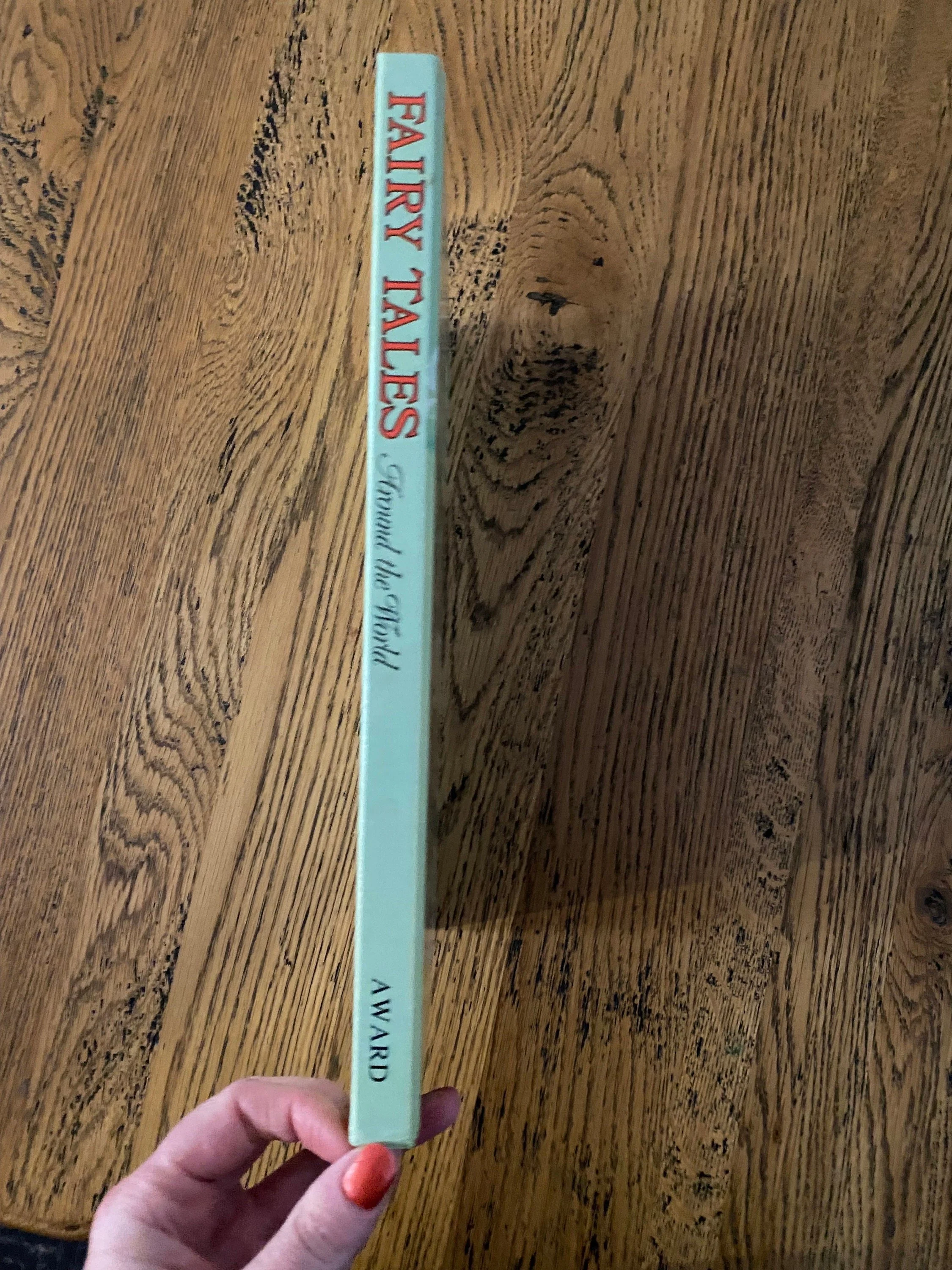 Spine view showing title and blue background