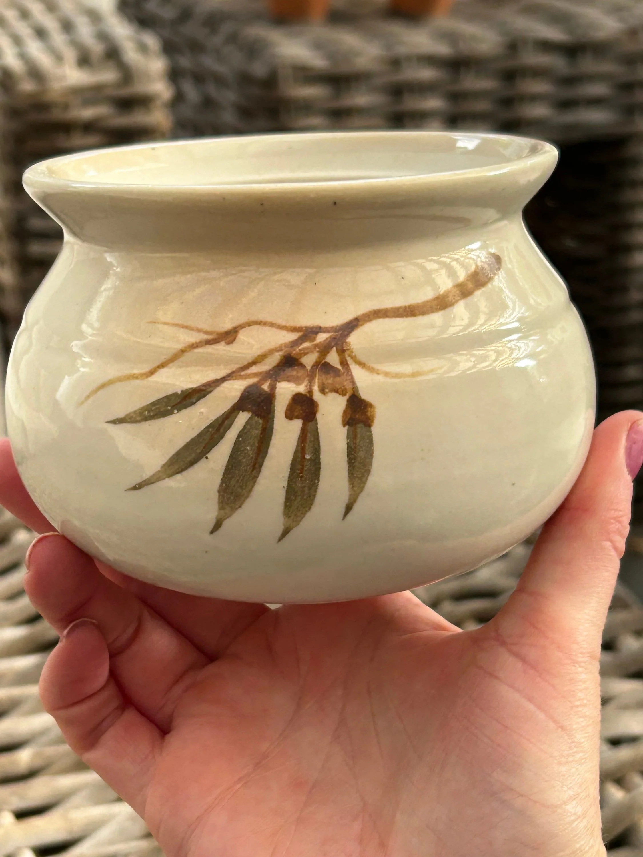 Hand-held view showing scale and flared rim detail