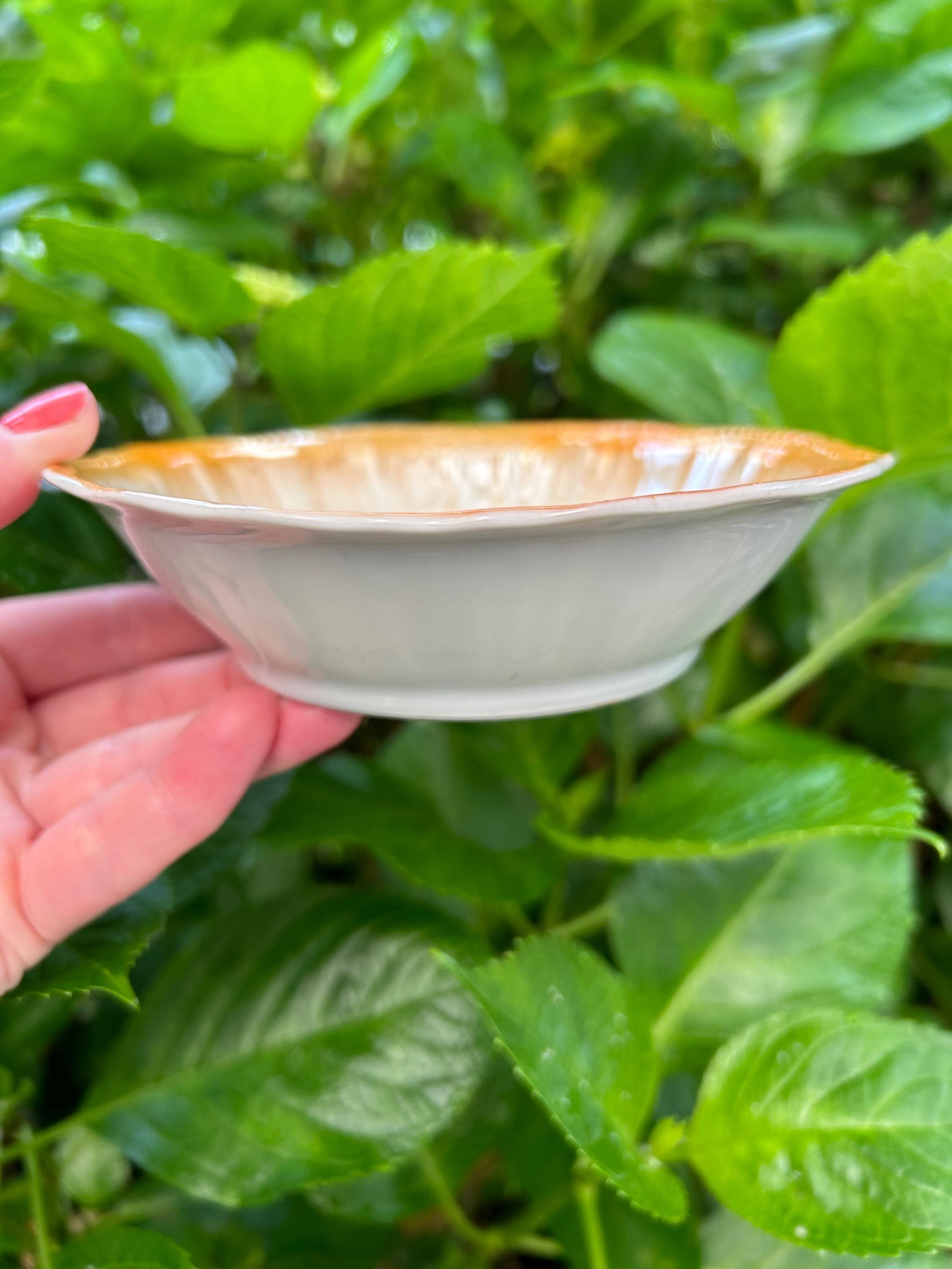 Side profile of bowl showing depth and fluted design