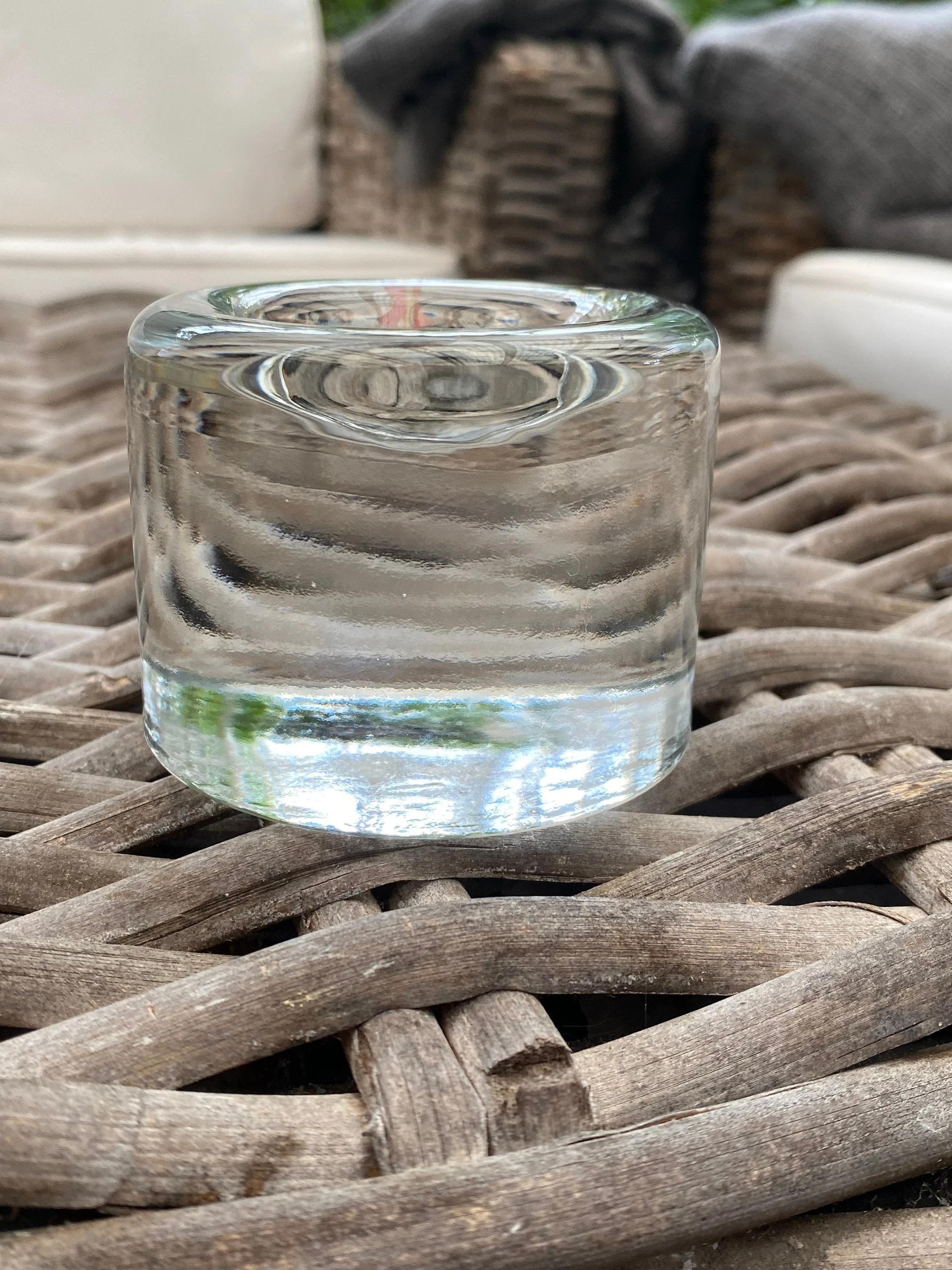 Side view of the Wiesenthalhütte tea light holder showing the clean cylindrical profile