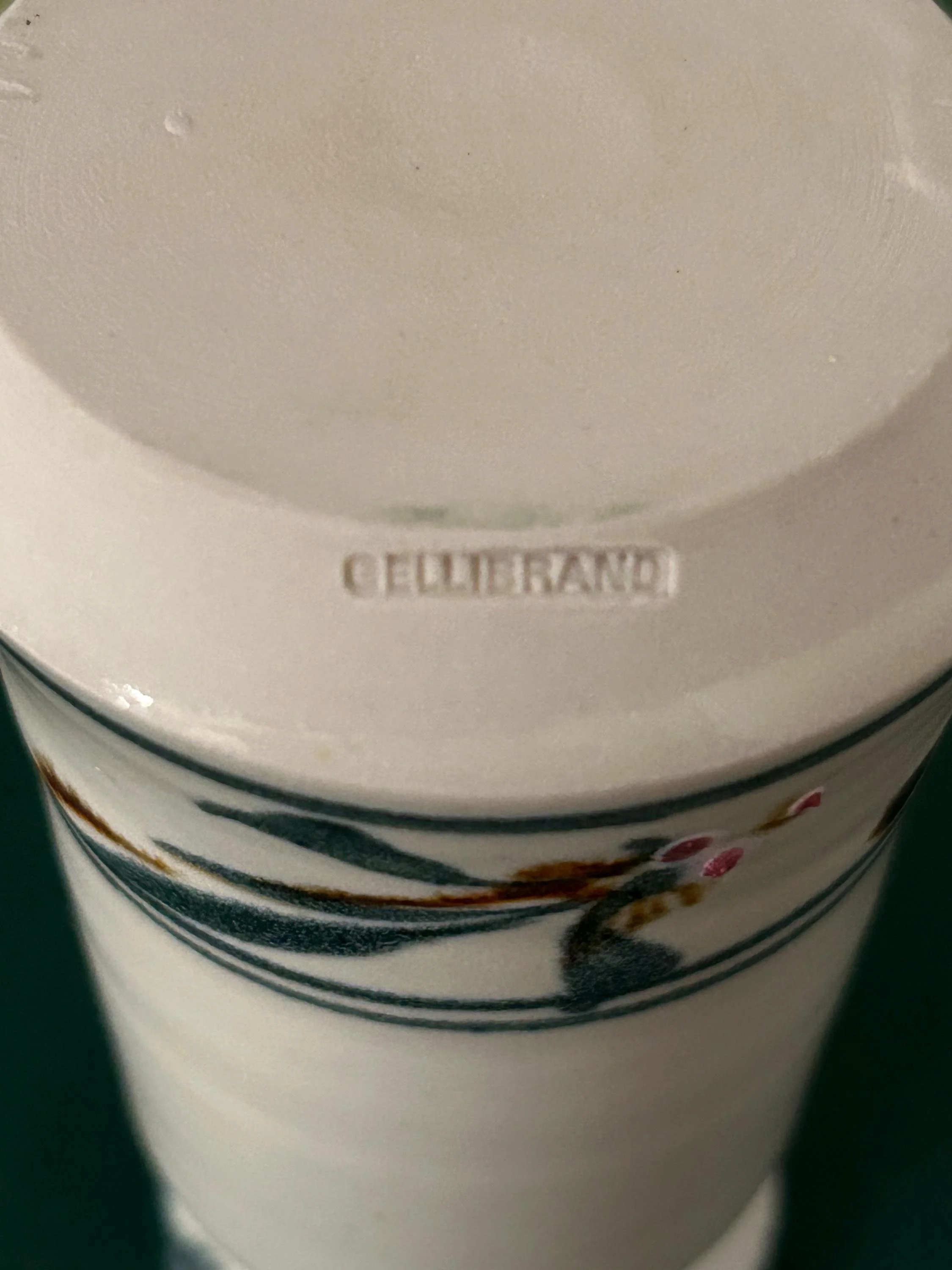 Close-up of “GELLIBRAND” stamp on the base