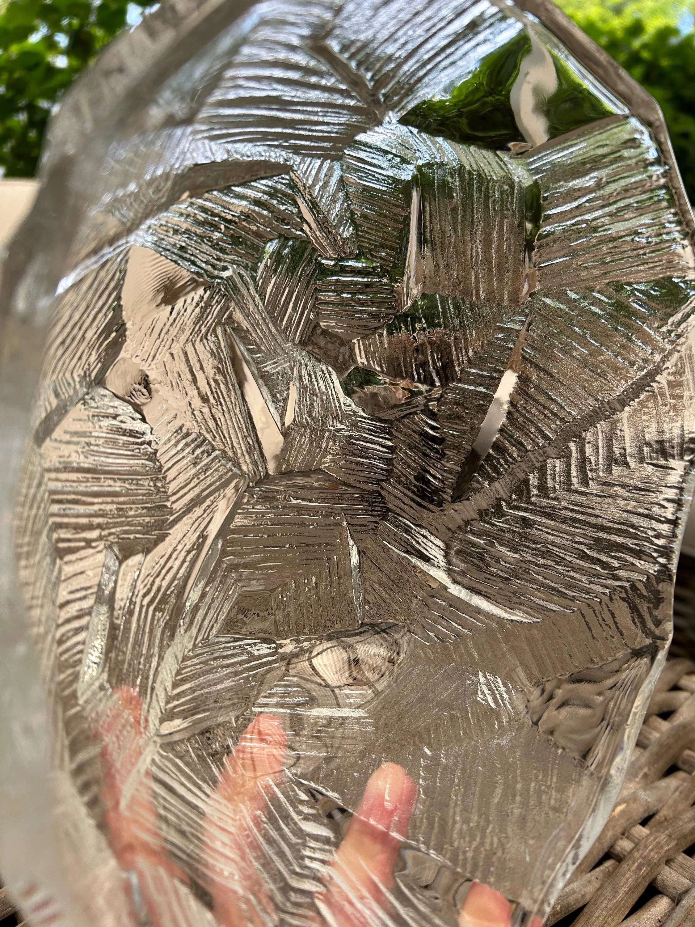 Macro detail of surface texture showing frosted and clear contrast