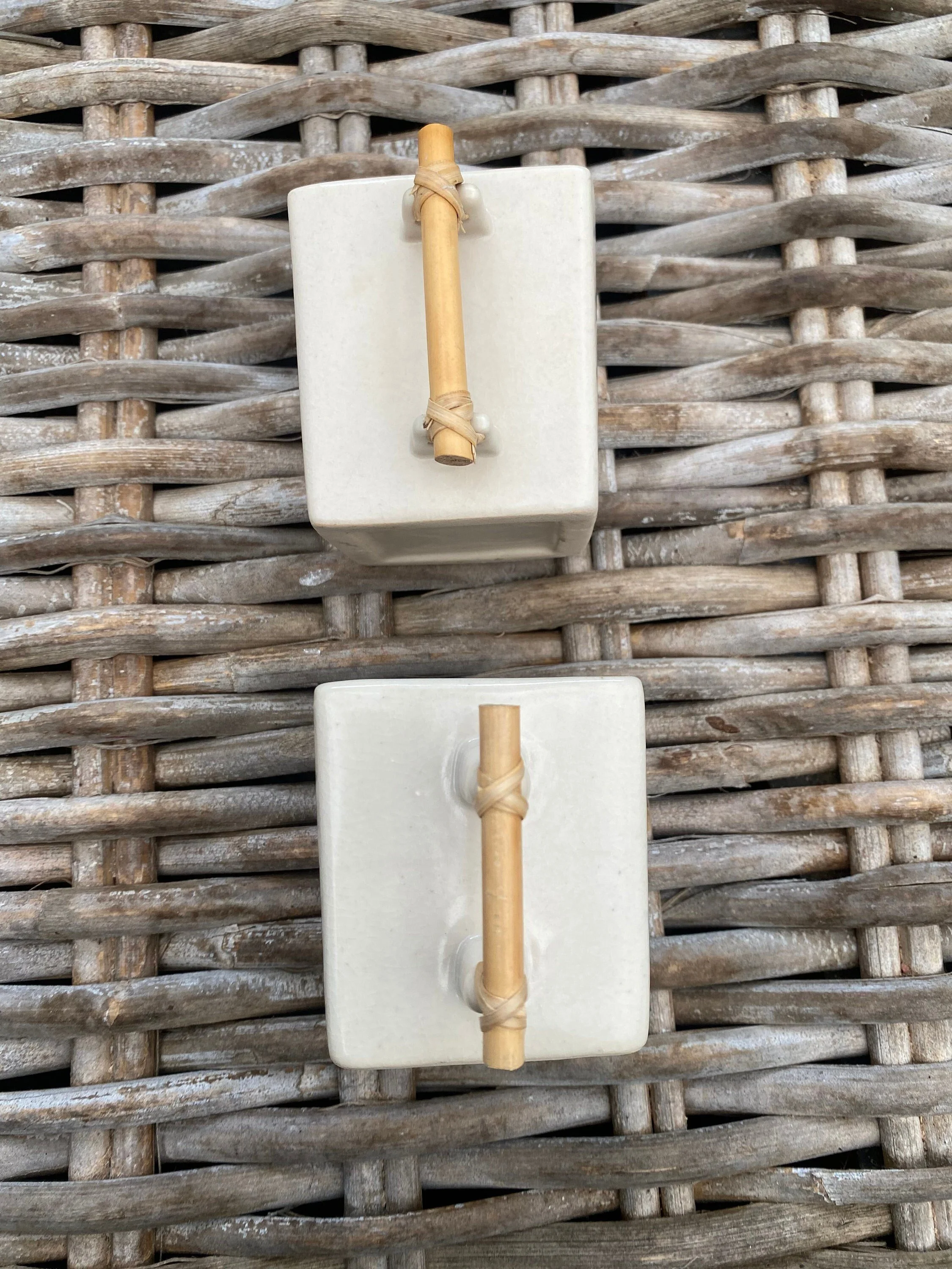 Overhead view highlighting vertical bamboo handle and minimalist design