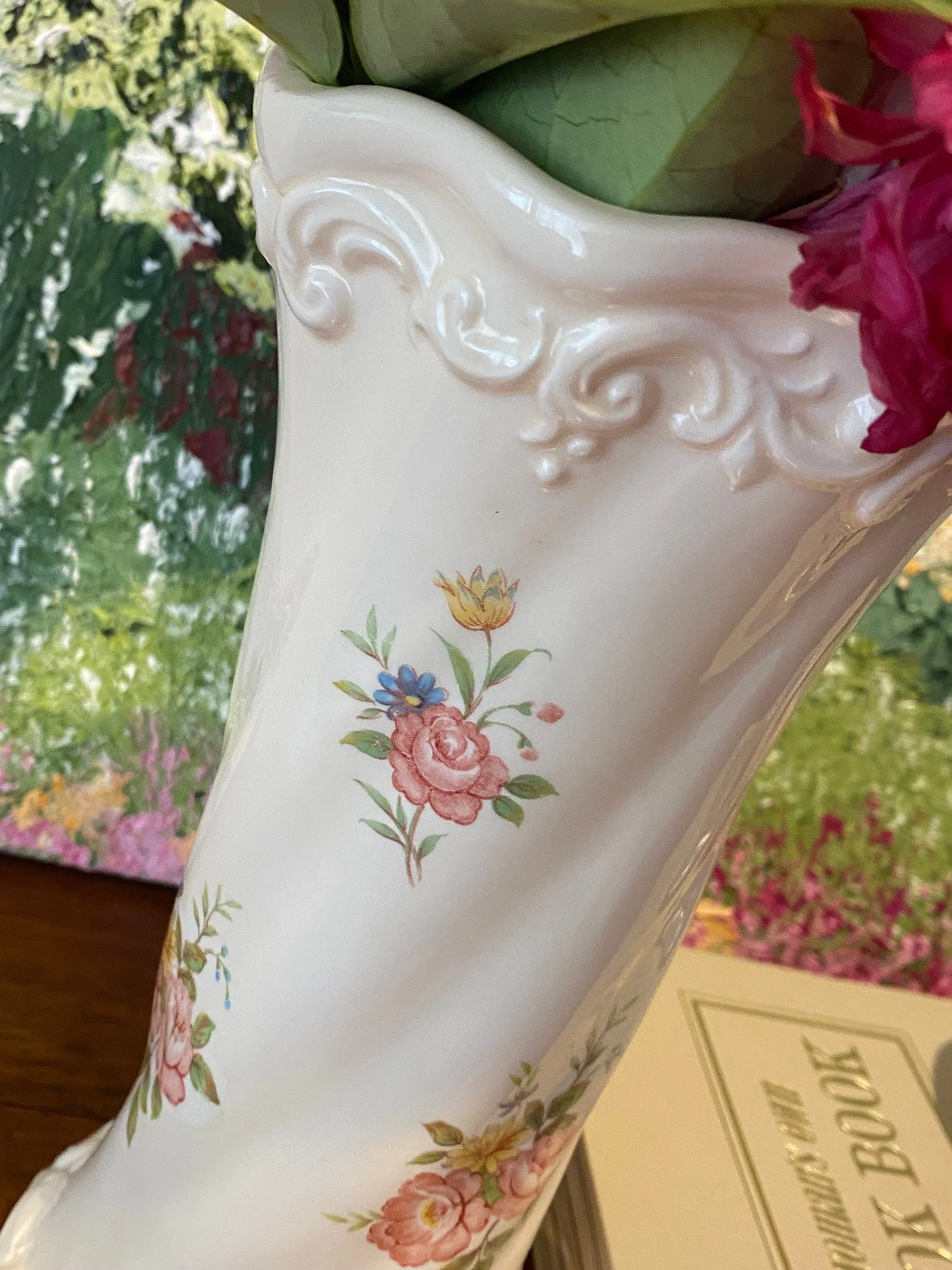 Side angle showing twisted silhouette and embossed rim detail