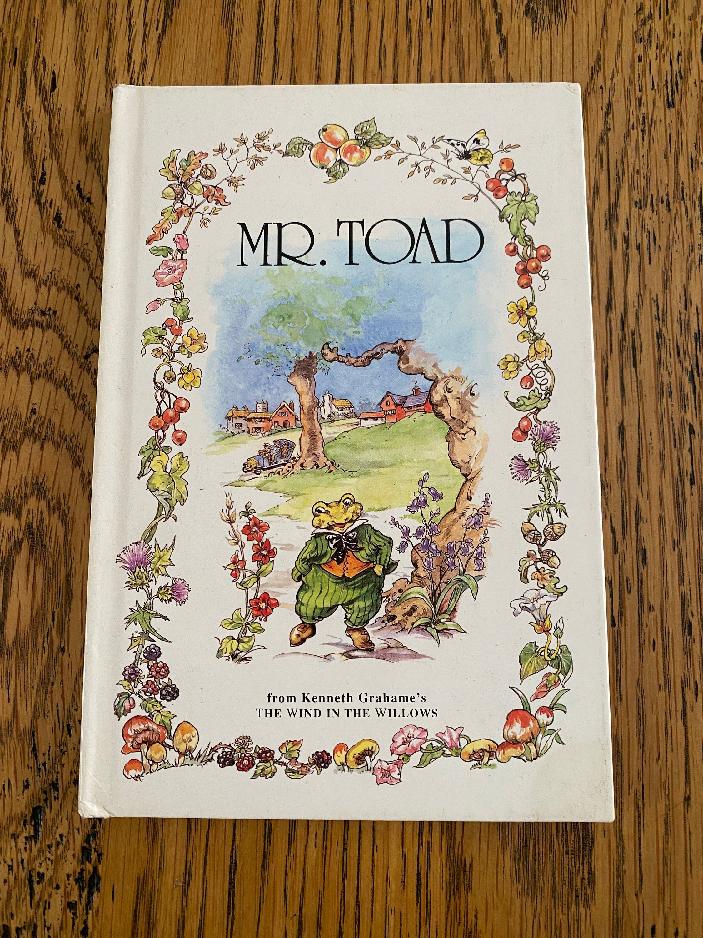 Cover of Mr. Toad featuring floral border and Rene Cloke’s illustration