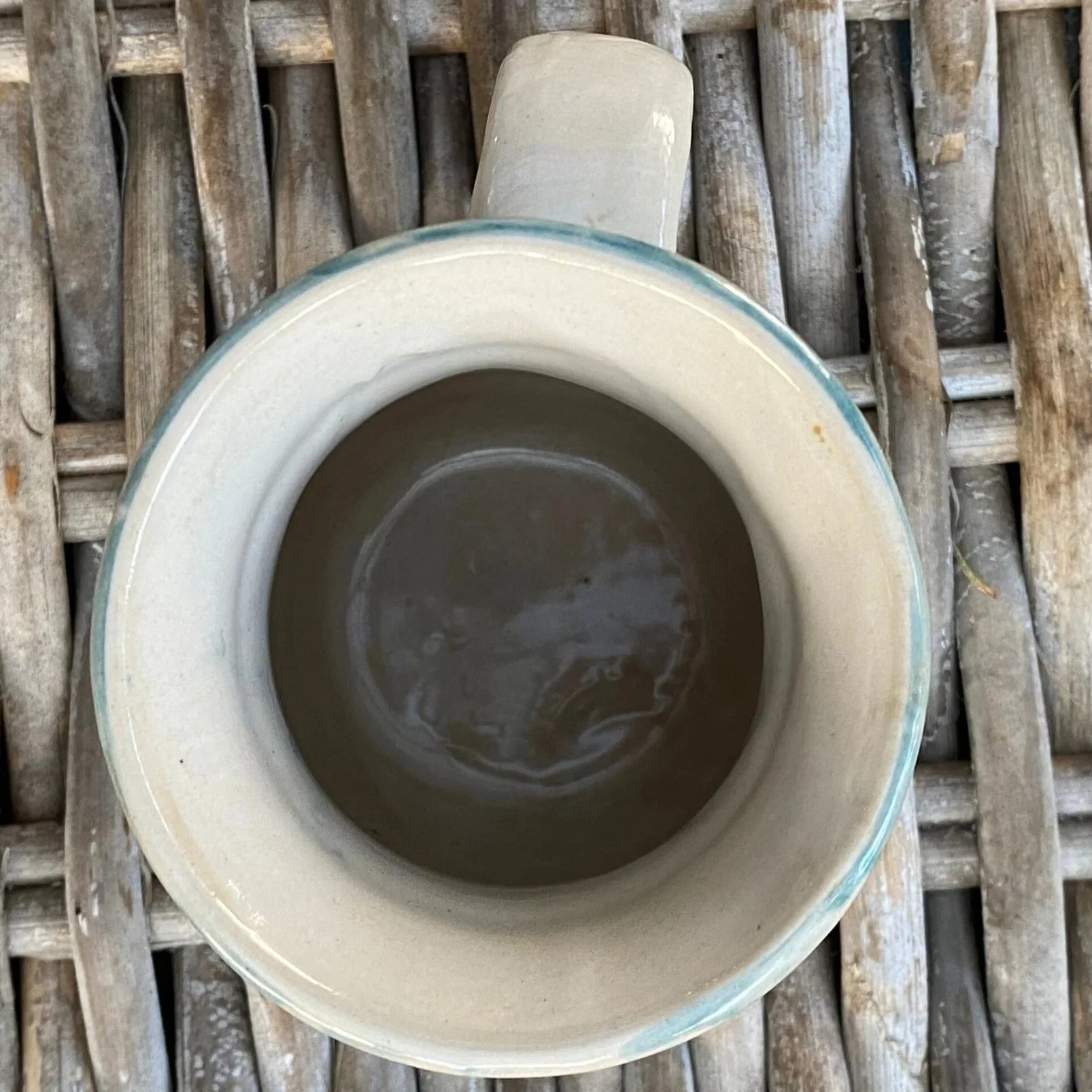 Top-down view showing wide flared rim and interior