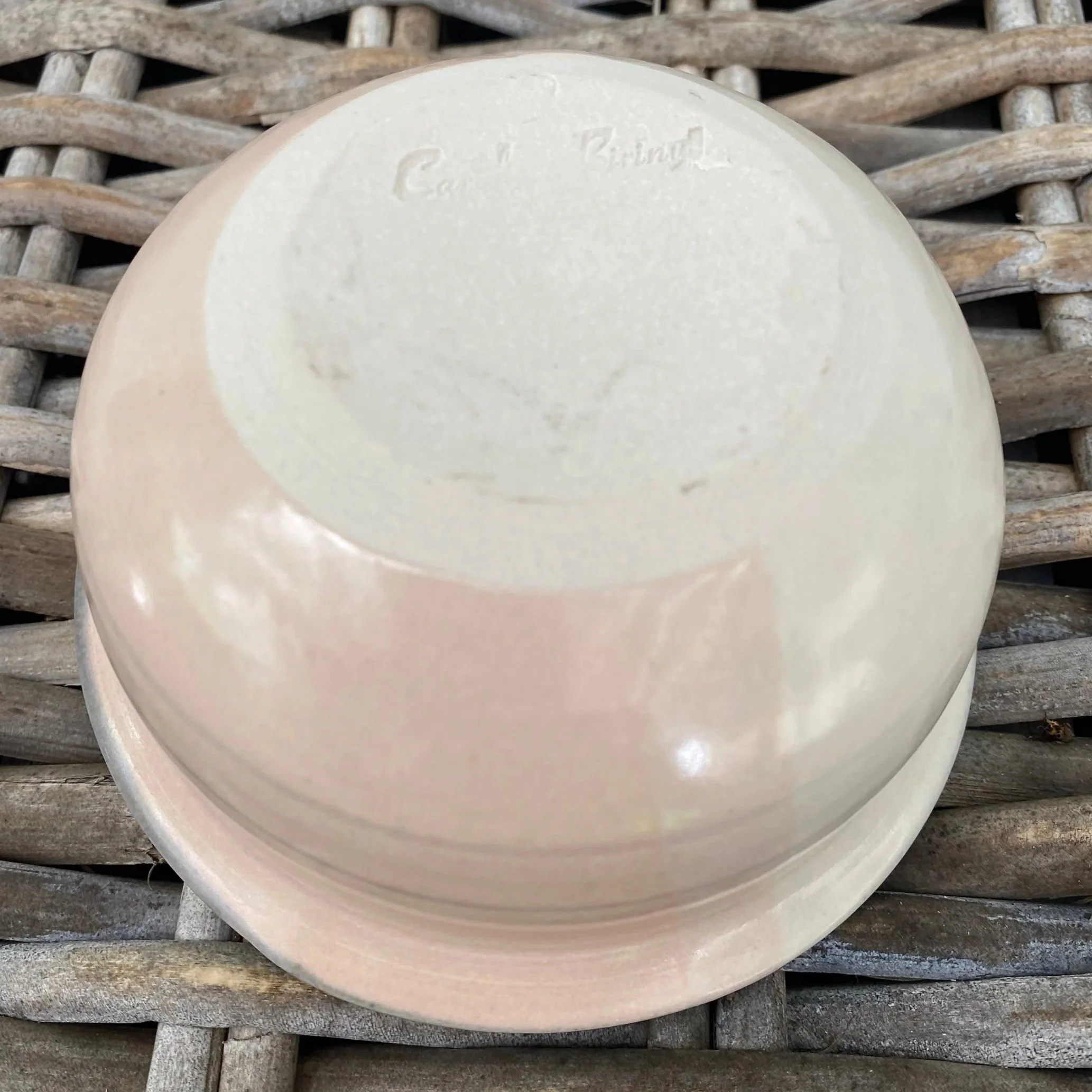 Underside of bowl showing impressed mark