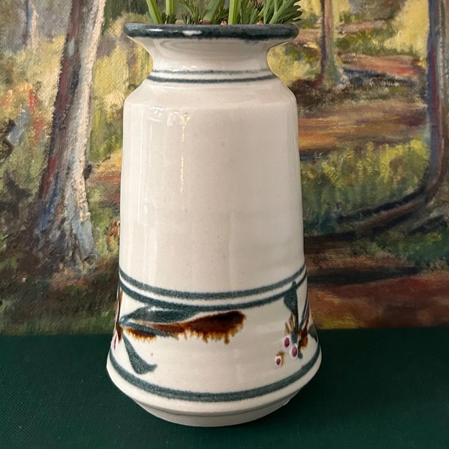 Front view of Gellibrand vase with floral design