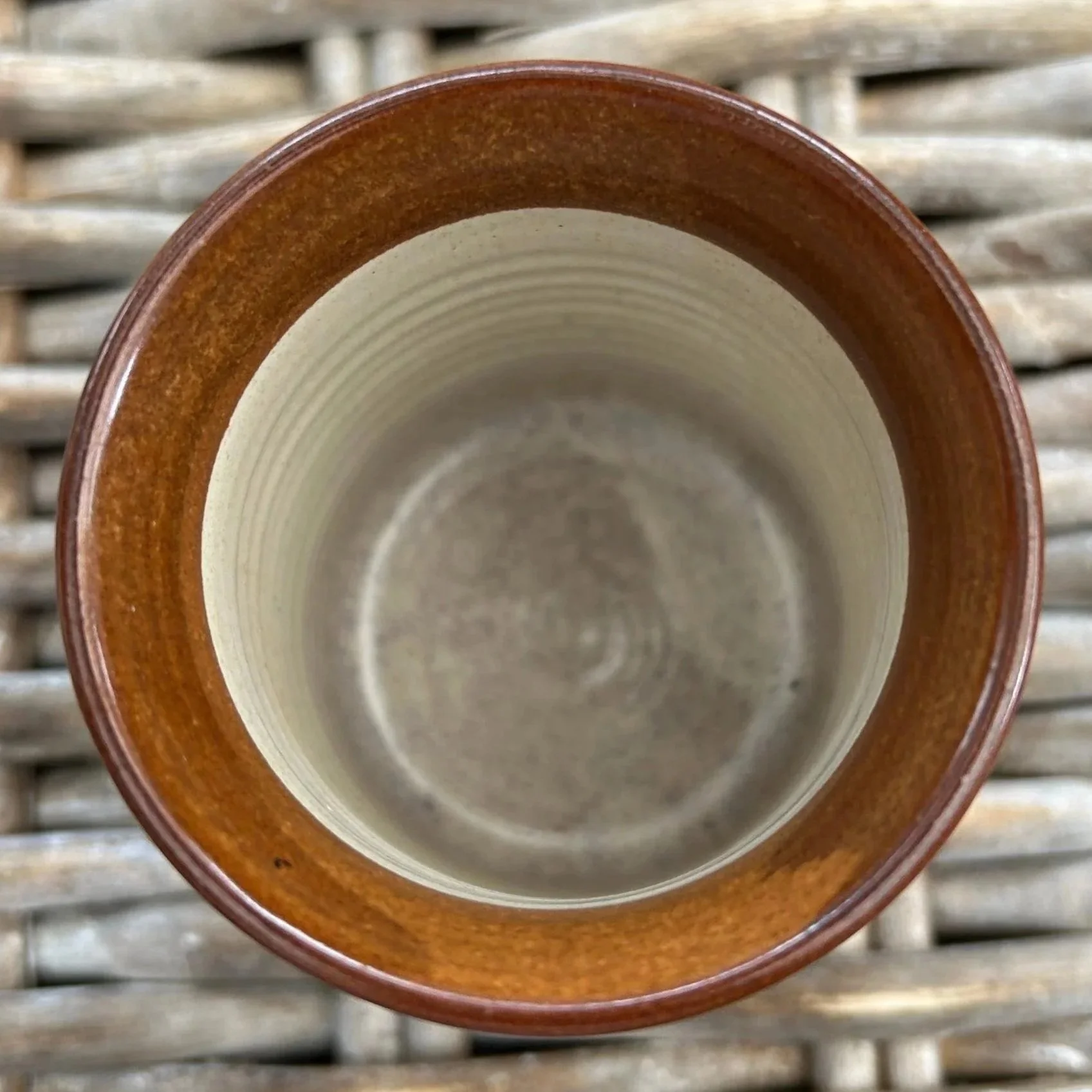 Top-down view into the clean glazed interior