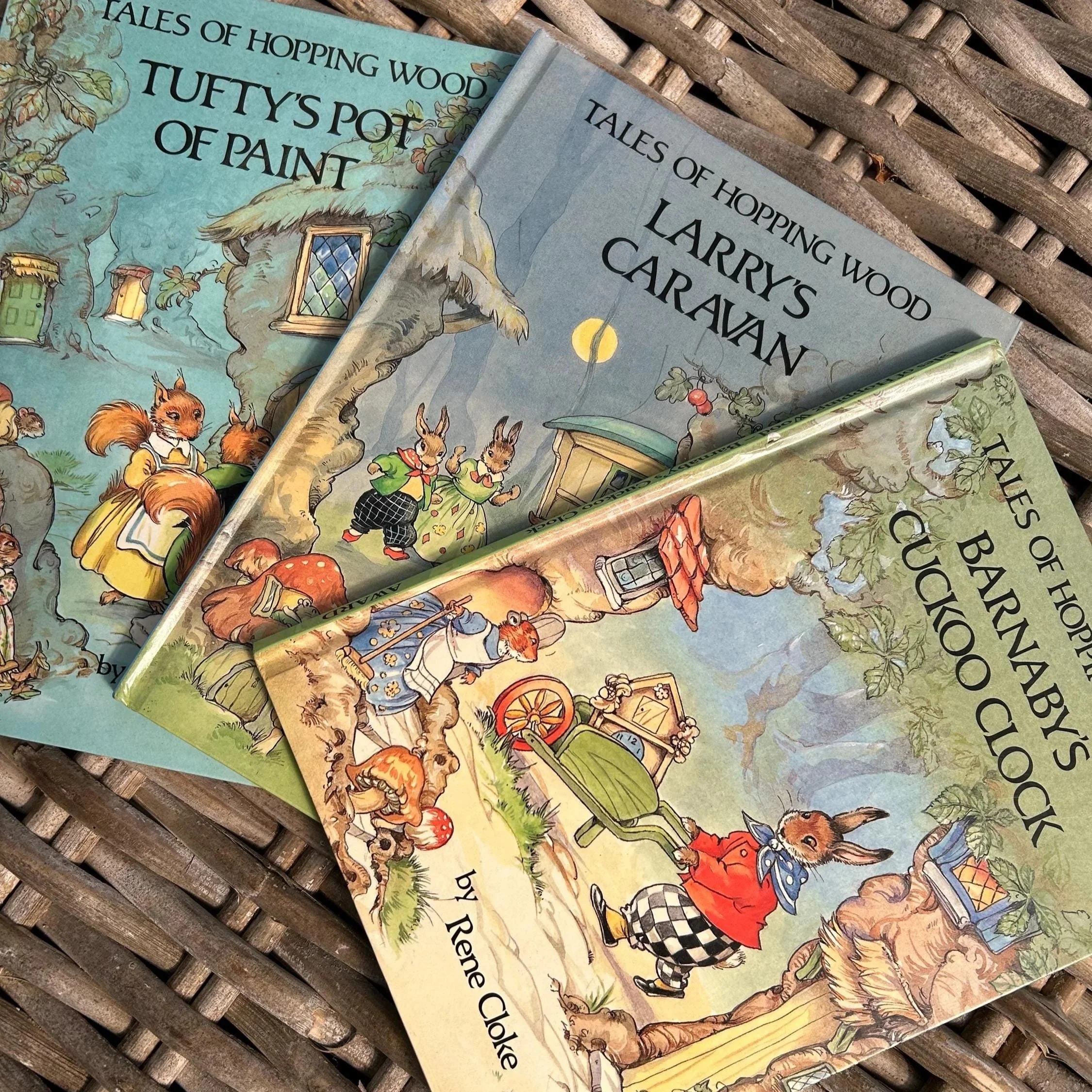 Trio of Rene Cloke’s Tales of Hopping Wood books – front covers visible