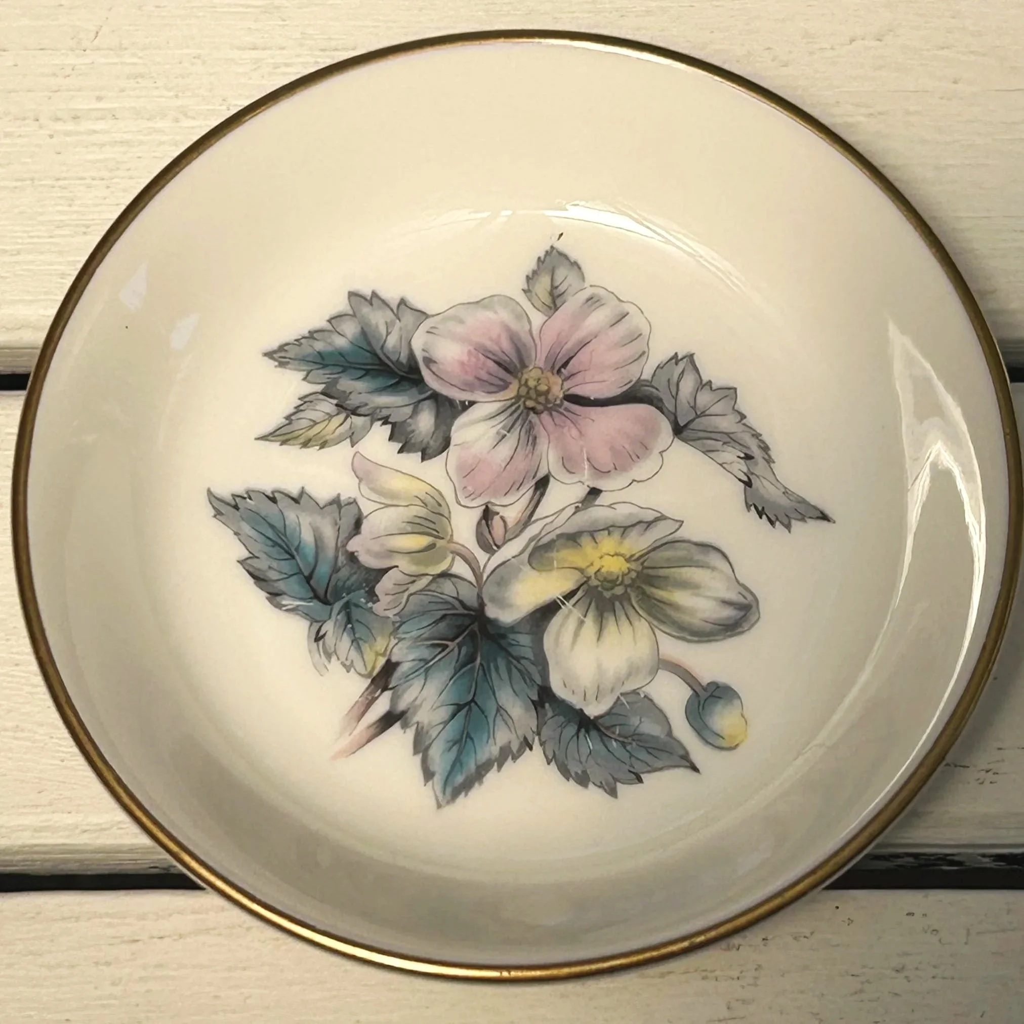 Full frontal shot of dish on neutral background highlighting flower colours