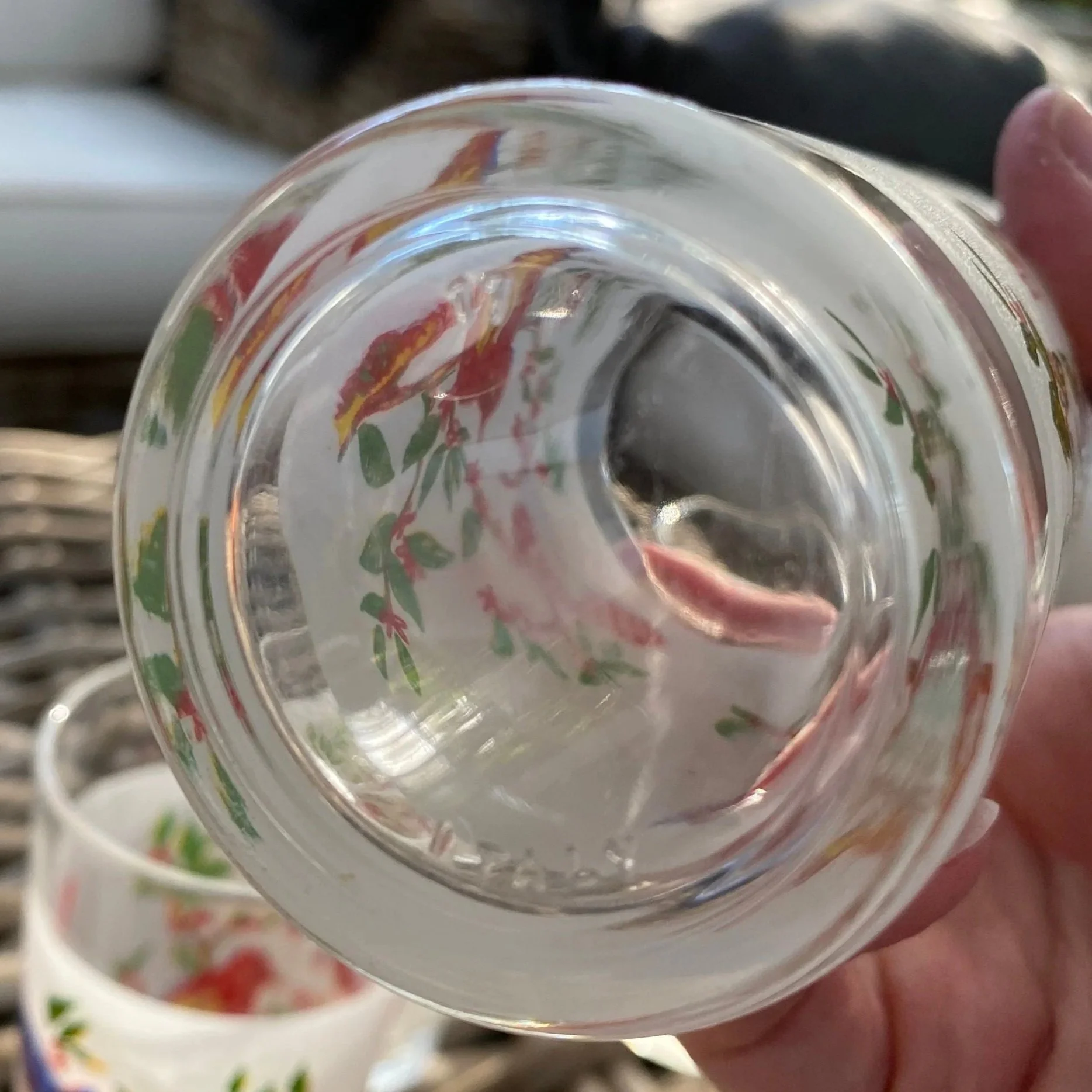 Underside of jug showing clarity of base