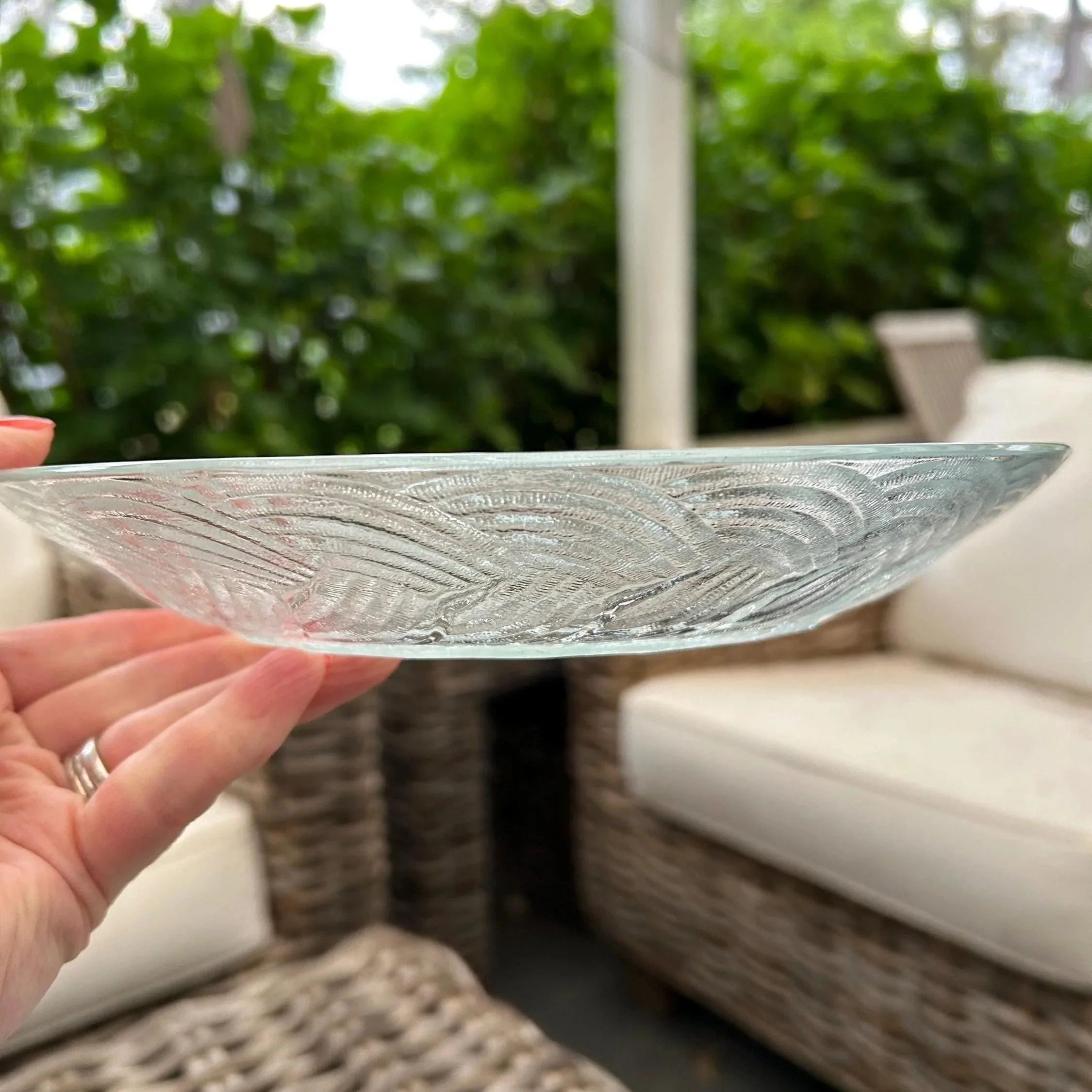 Angled view showing side depth and rim texture