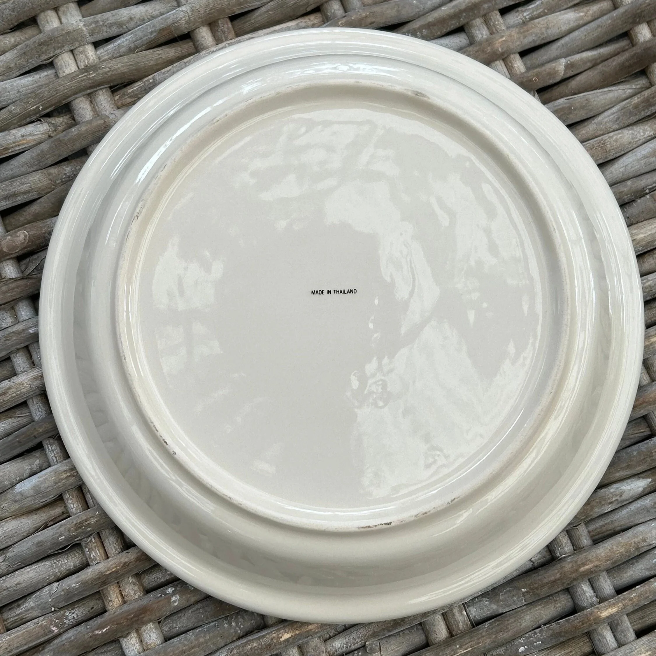 Bottom of the dish showing “Made in Thailand” marking