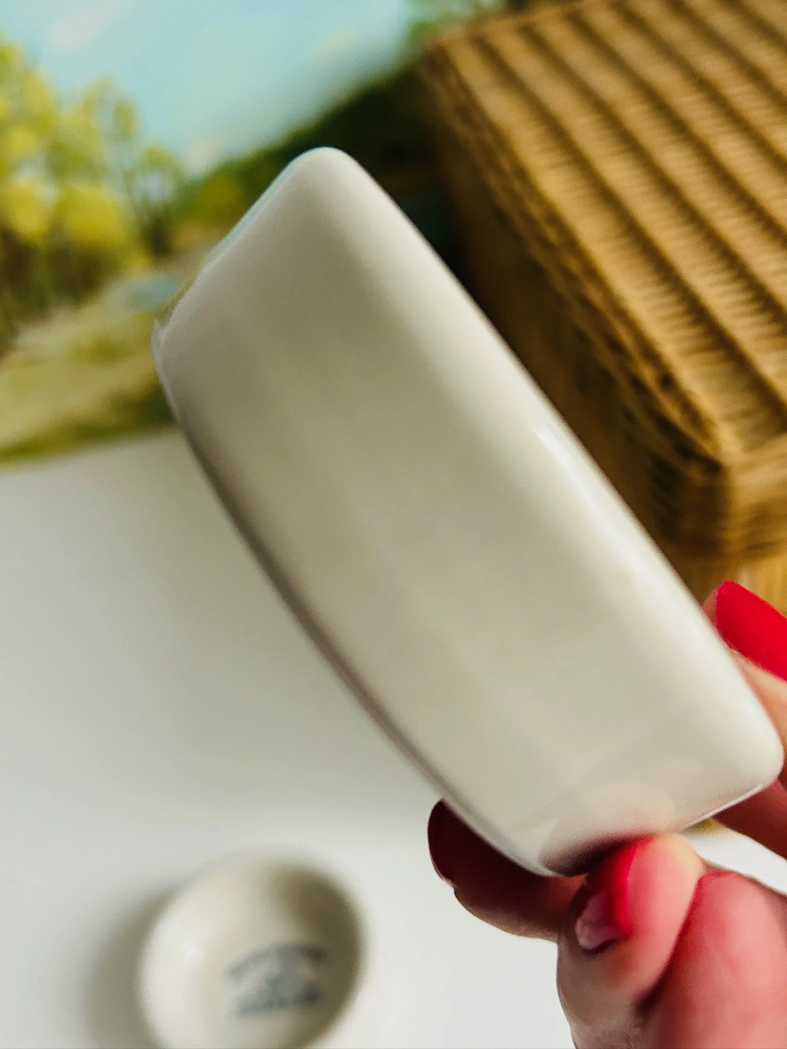Side profile of one Milawa Mustards bowl showing the thick stoneware wall