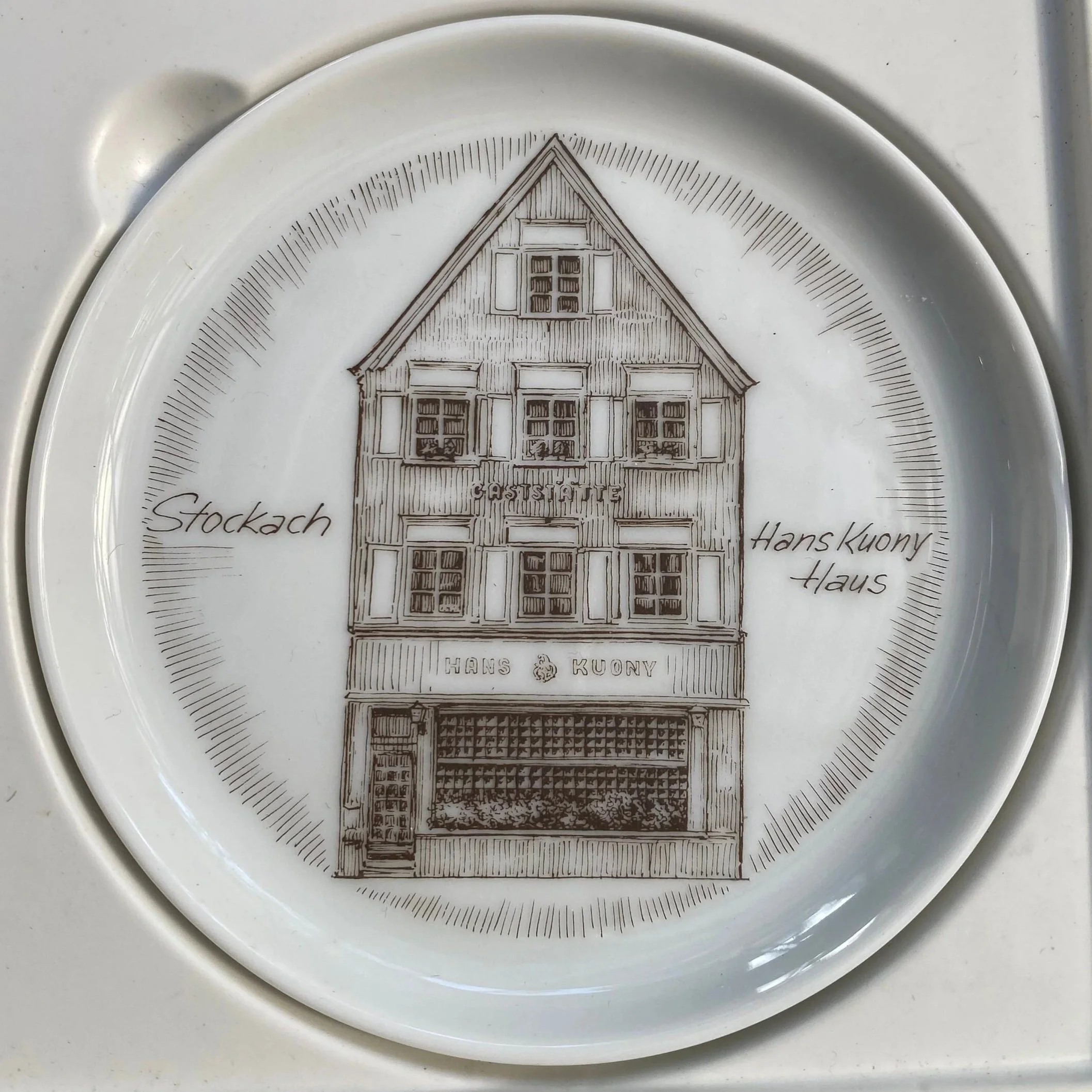 Stockach “Hans-Kleiner-Haus” plate with traditional timber-frame building