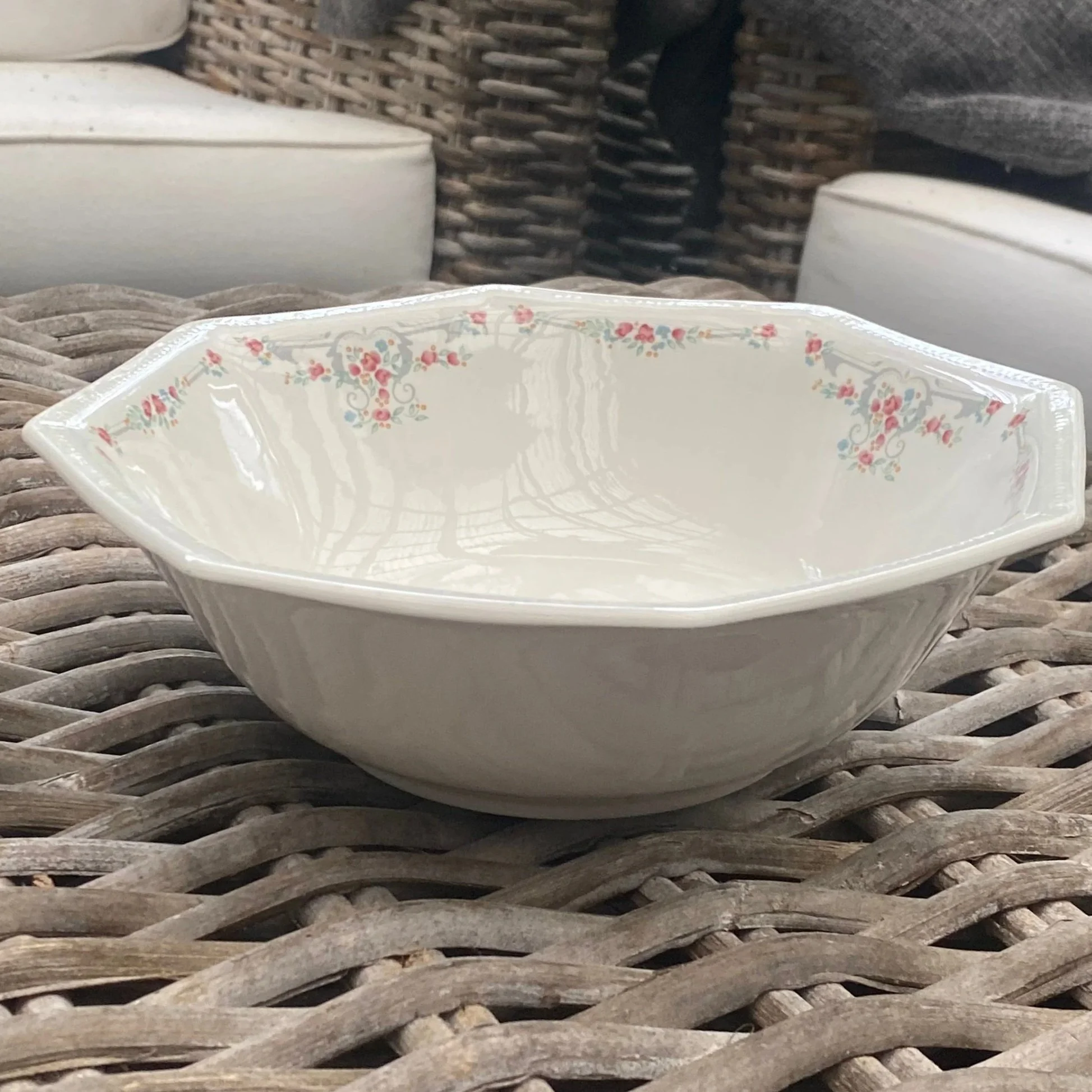 Angled view of bowl from side, showing full form and interior depth