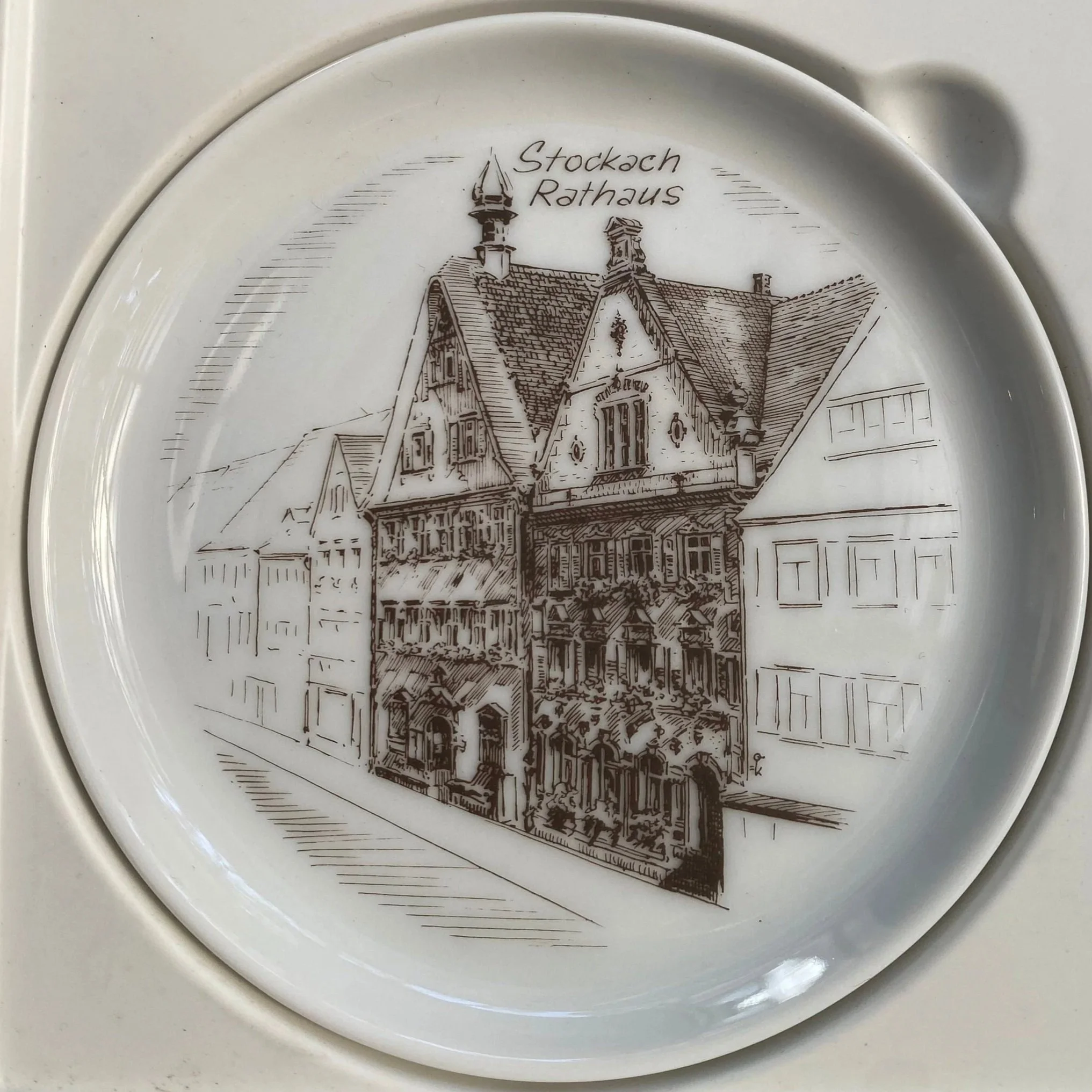 Stockach “Rathaus” plate with ornate town hall façade