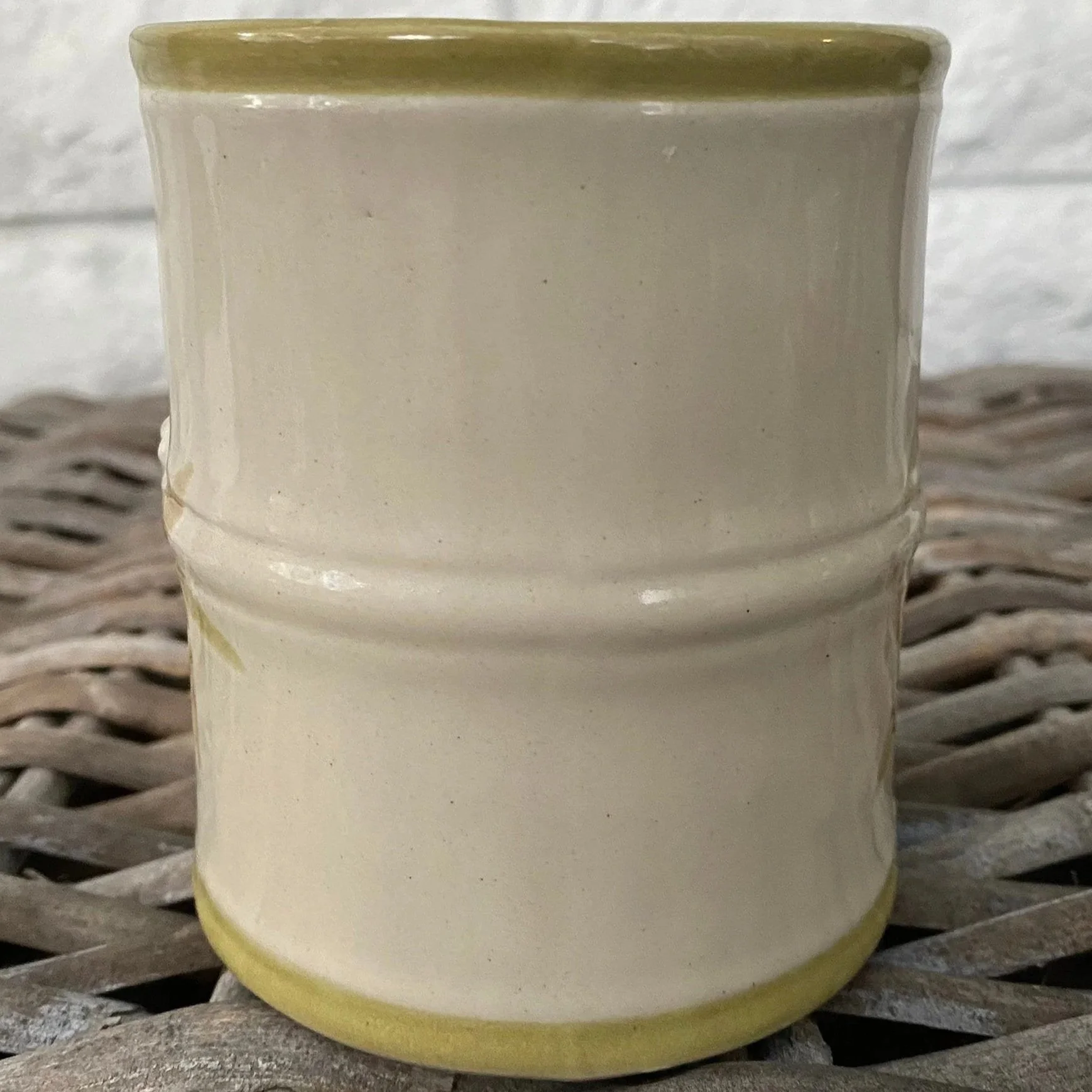 Rear side view of mug showing clean ceramic form without decoration