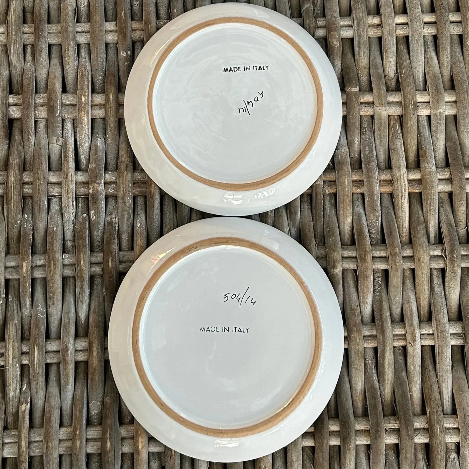 Underside view with “Made in Italy” and “504/14” stamp