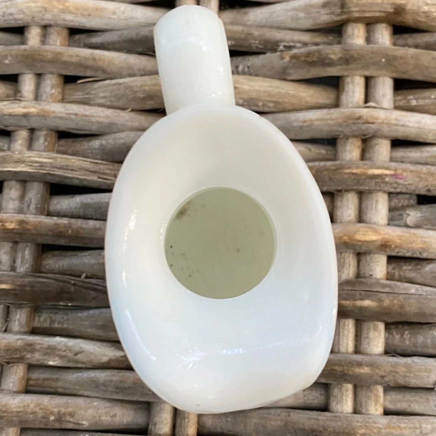 Top-down view of pitcher opening and interior