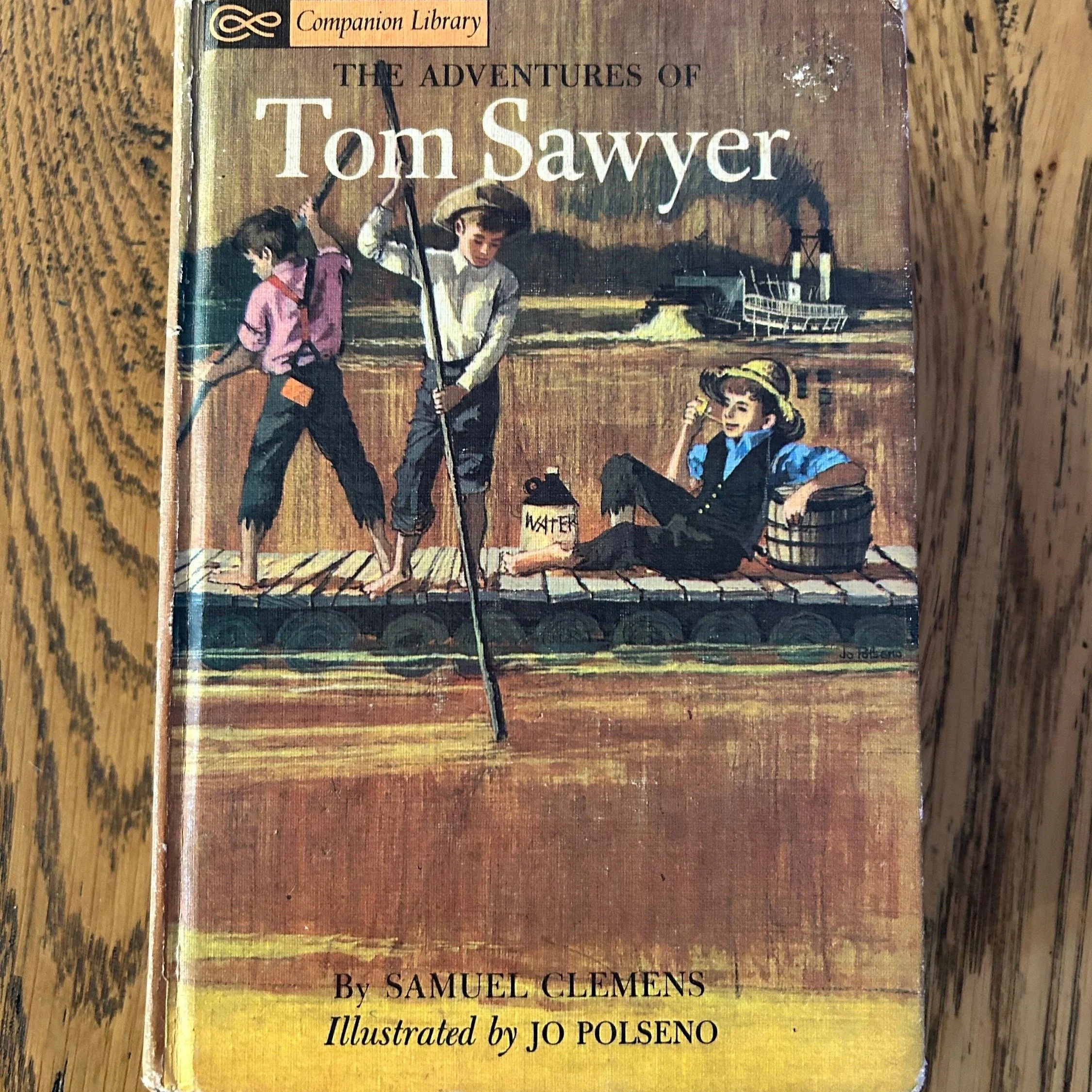 Cover close-up of ‘The Adventures of Tom Sawyer’ illustrated by Jo Polseno in Companion Library edition