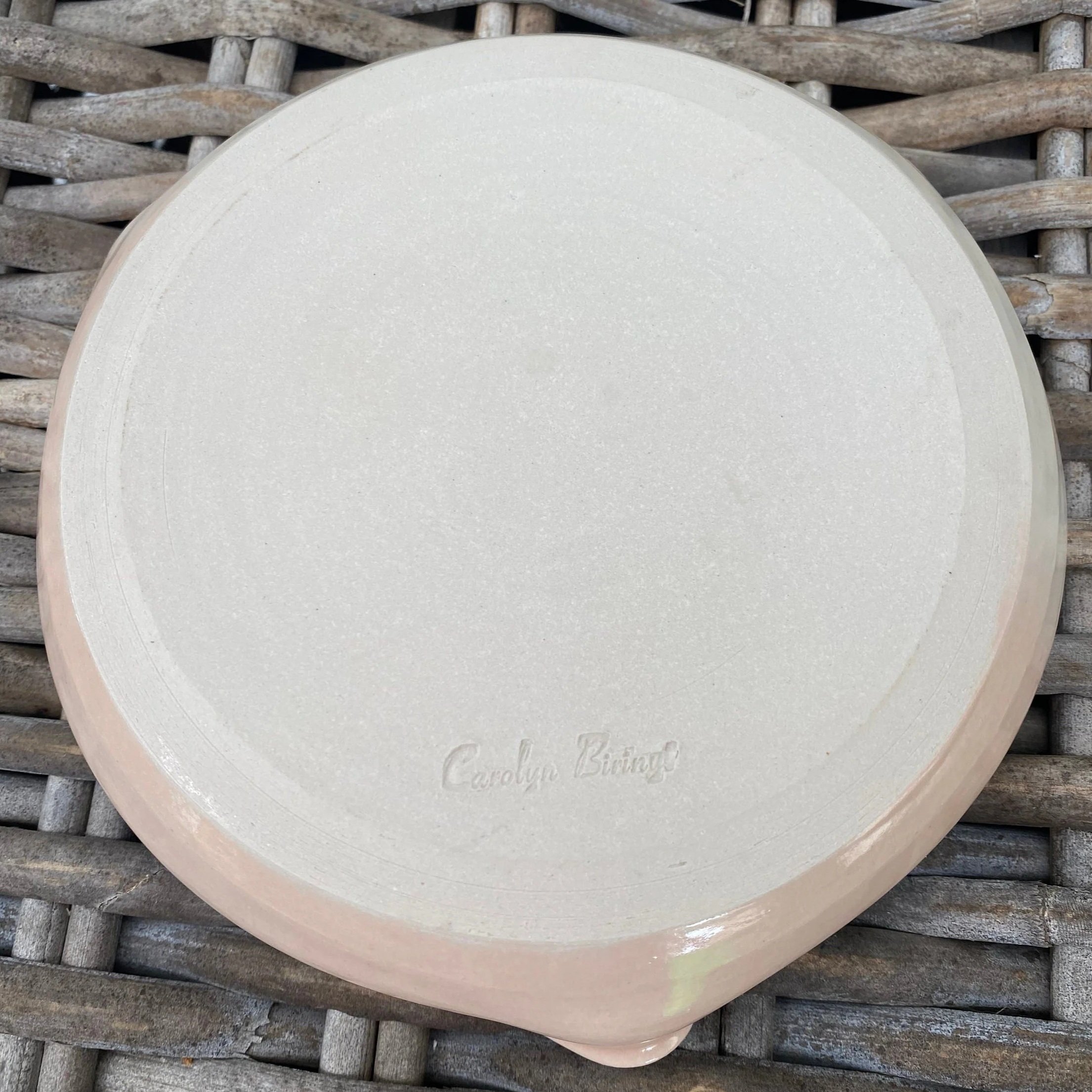 Base of plate showing impressed “Carolyn Birinyi” maker’s mark