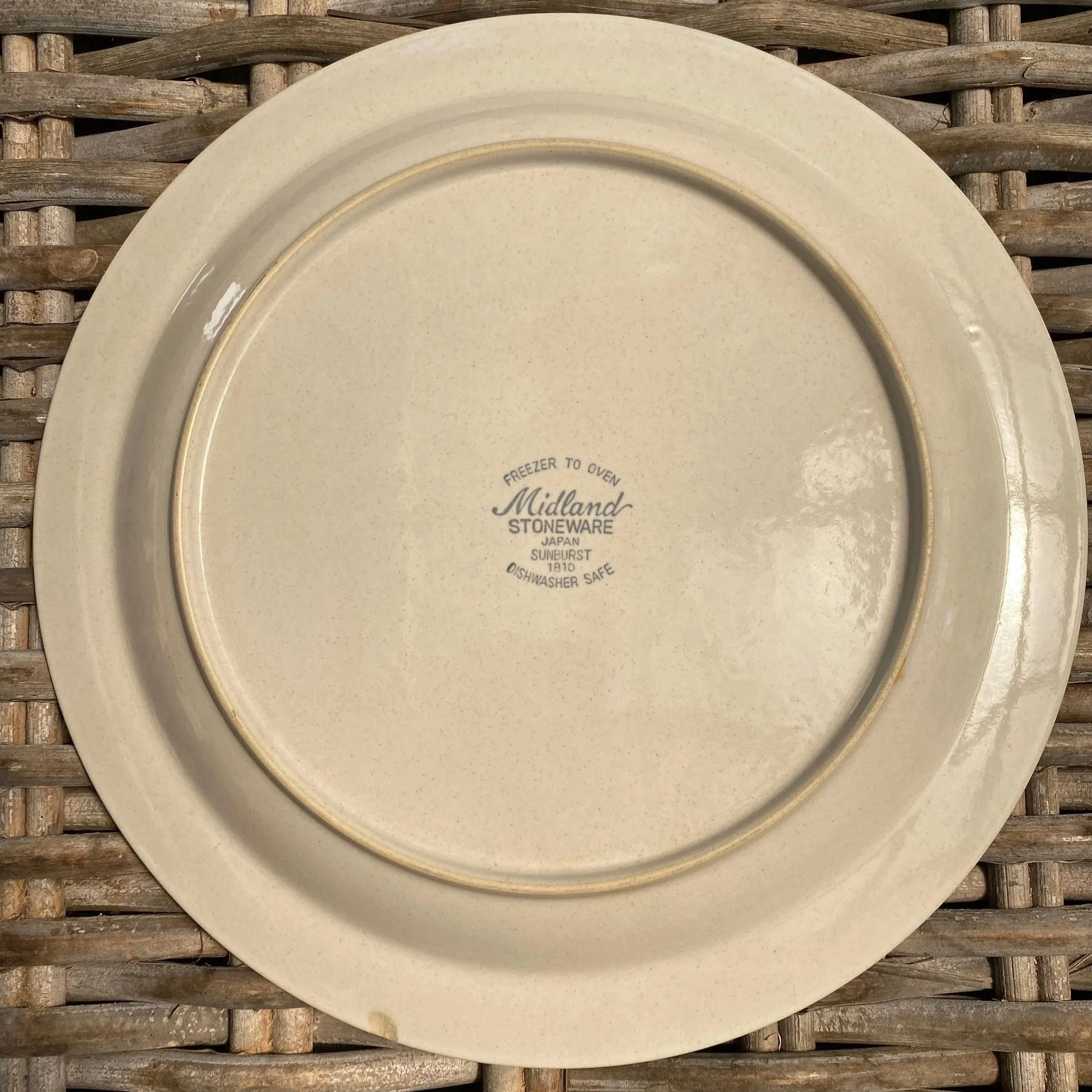 Base of plate showing “Made in Japan” stamp