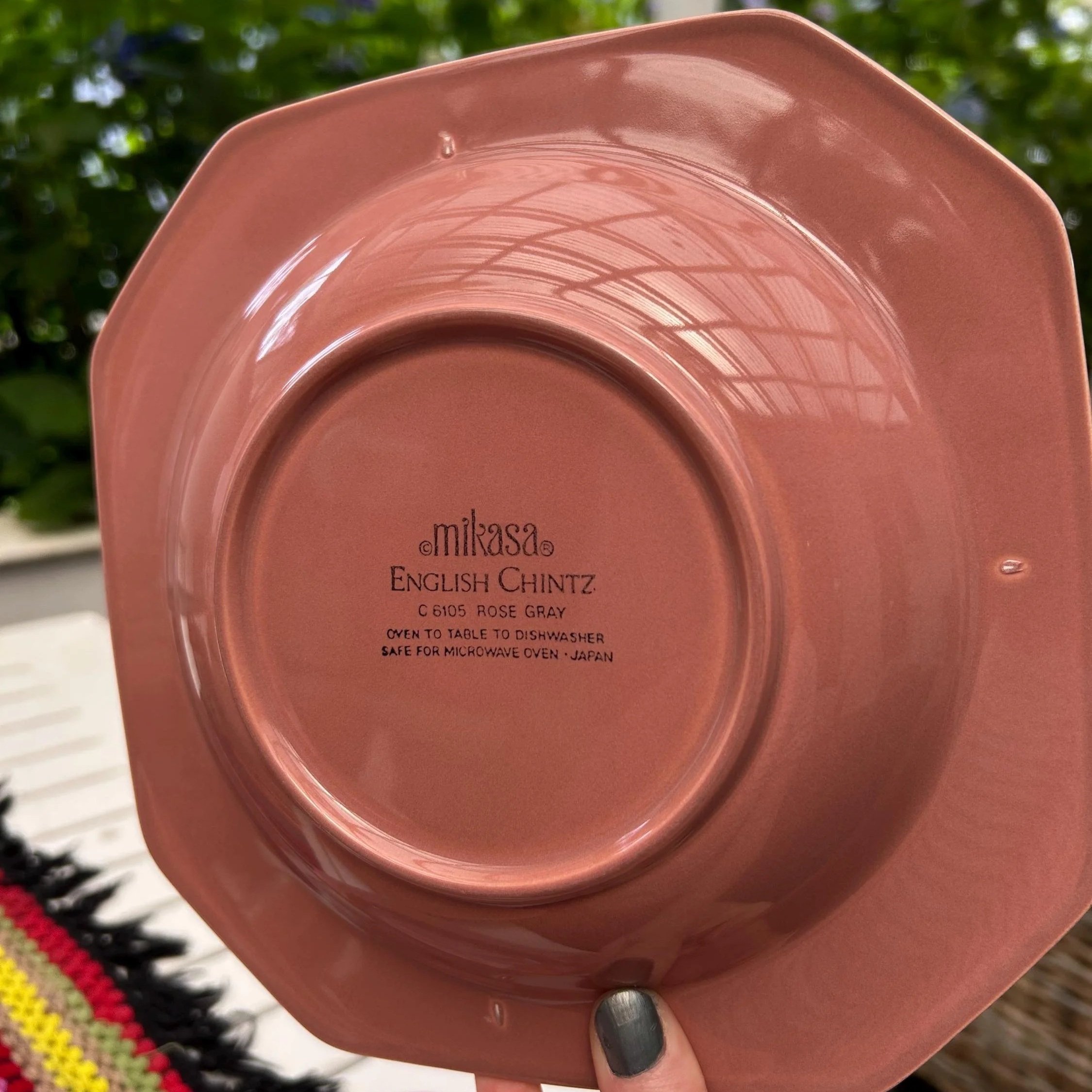 Base stamp showing Mikasa English Chintz C6105 mark