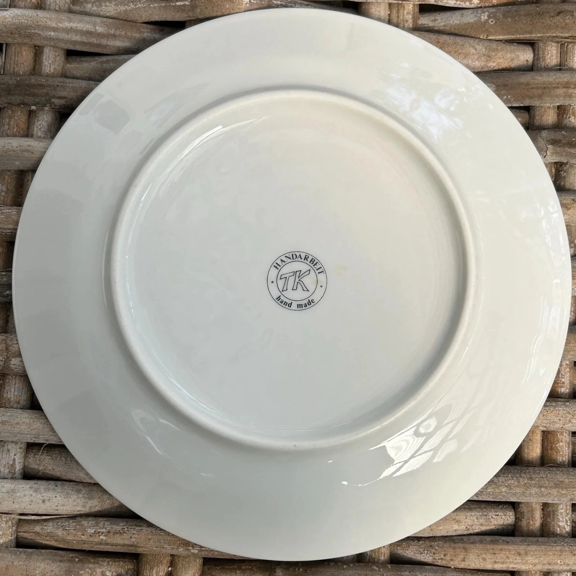 Back of plate with TK Bavaria West Germany backstamp