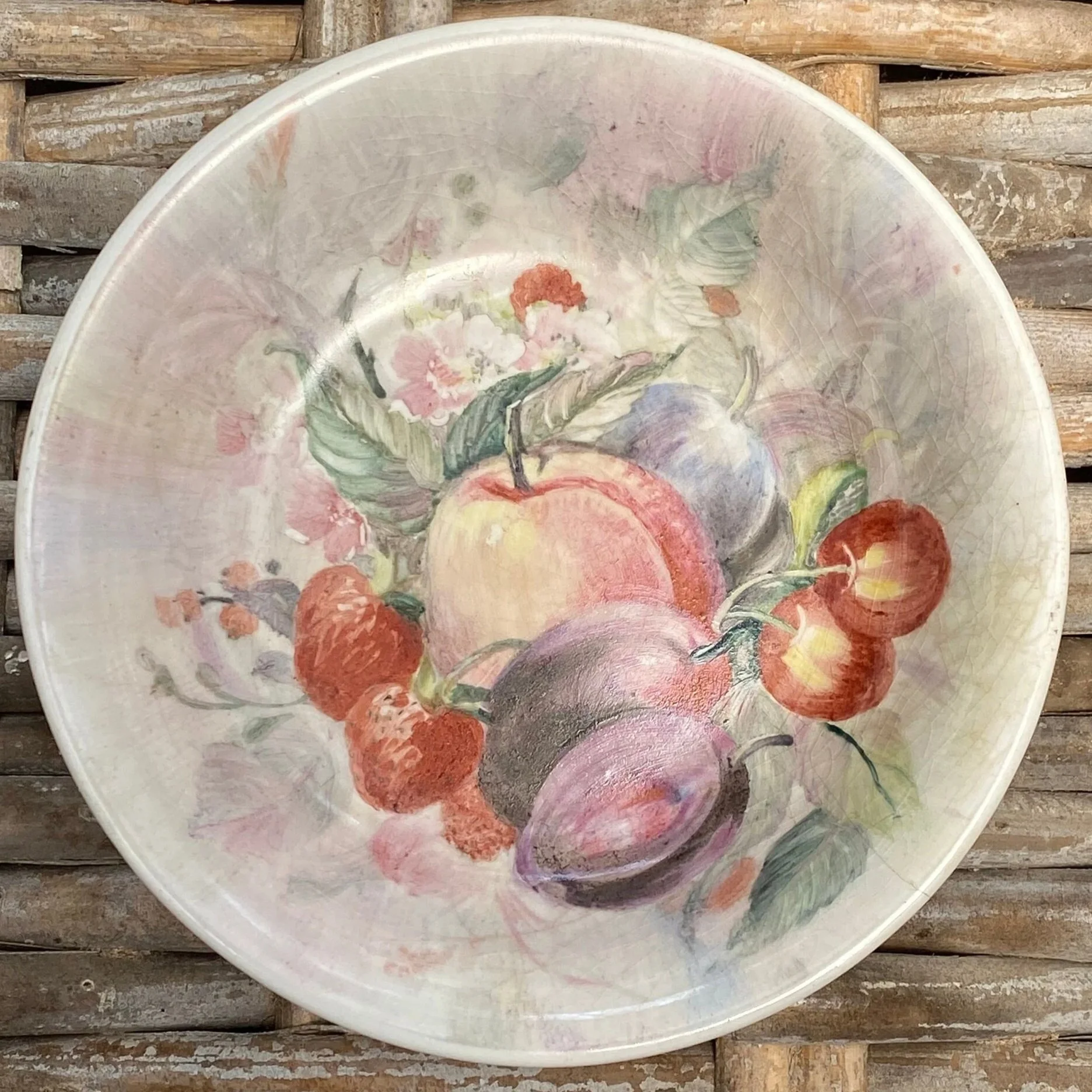 Interior view highlighting patina and soft crazing