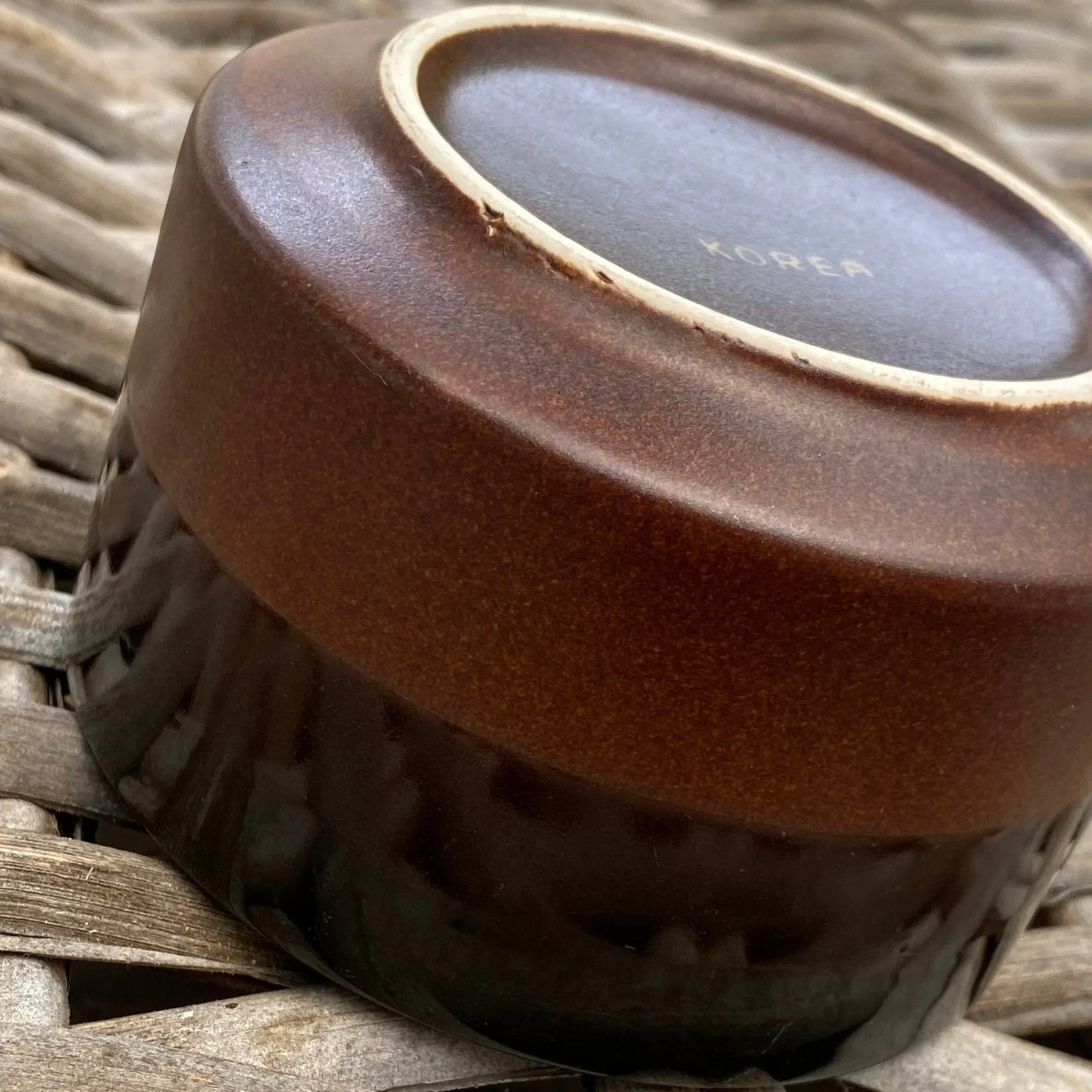 Underside of mug stamped “Korea”