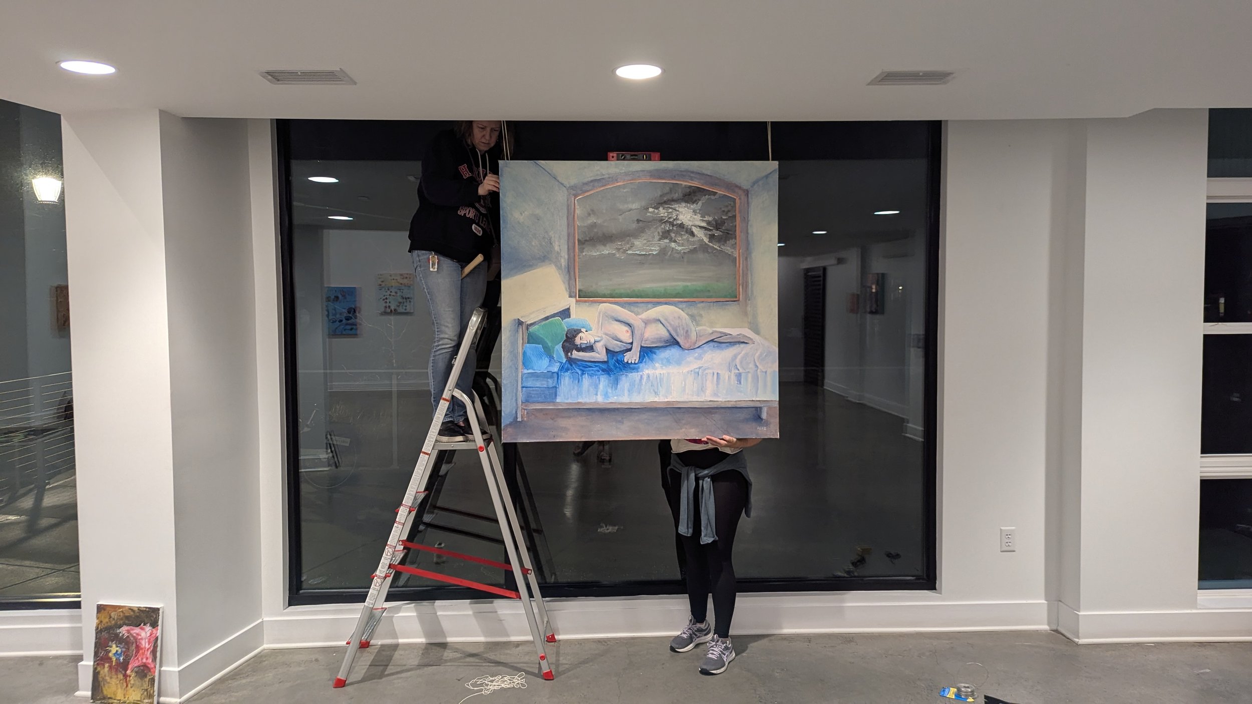 Installing "Nude at Rest," March 2025. 