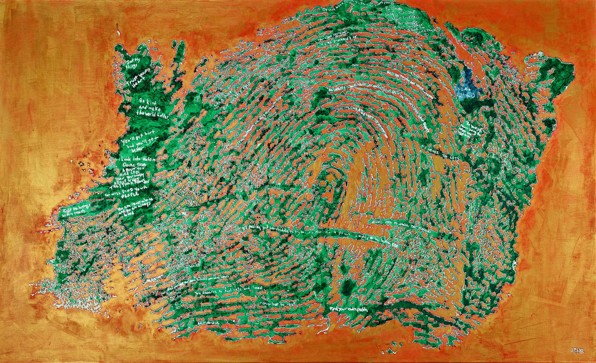"I Was Here."

In January 2025, it occurred to me that my work would outlive me. This image is my thumbprint, rendered at 3'x5', to illustrate that our actions will outlive us. 