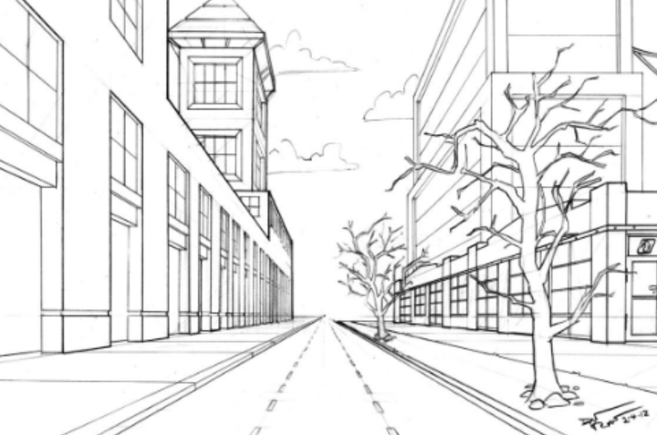 DRAWING 101:  CITYSCAPE (Drawing in Perspective)