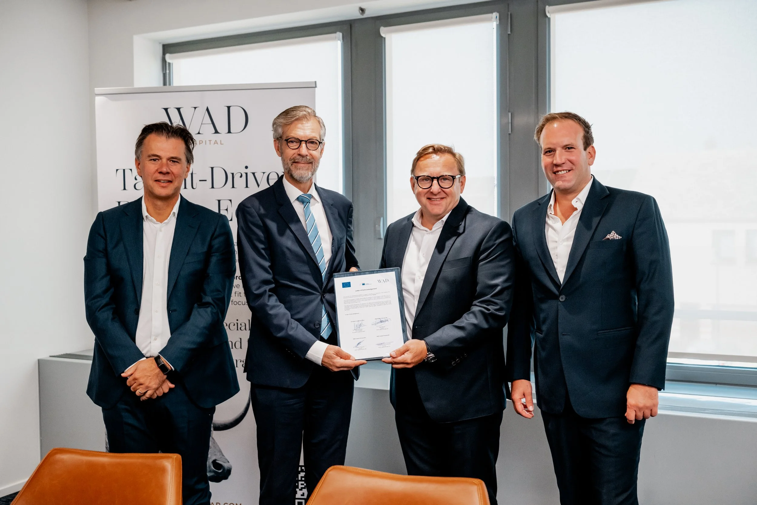 Signing of WAD Capital's €67.5M first fund close with the European Investment Fund, cornerstone investor at €25M.