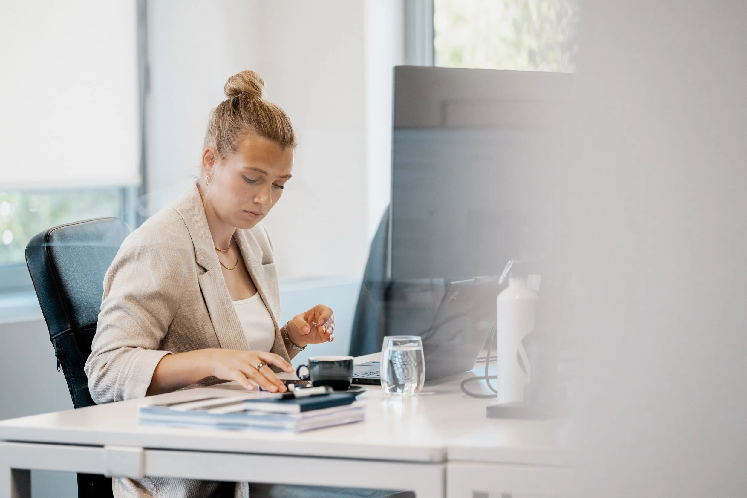 Confident woman working