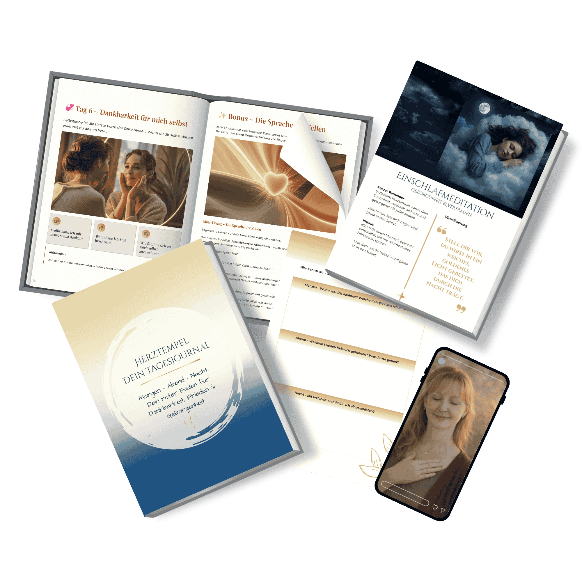 Einblick in das Osterangebot: 4 Meditationen, 2 PDF-Journale. Dinde deine innere Ruhe, Kraft und Dankbarkeit.