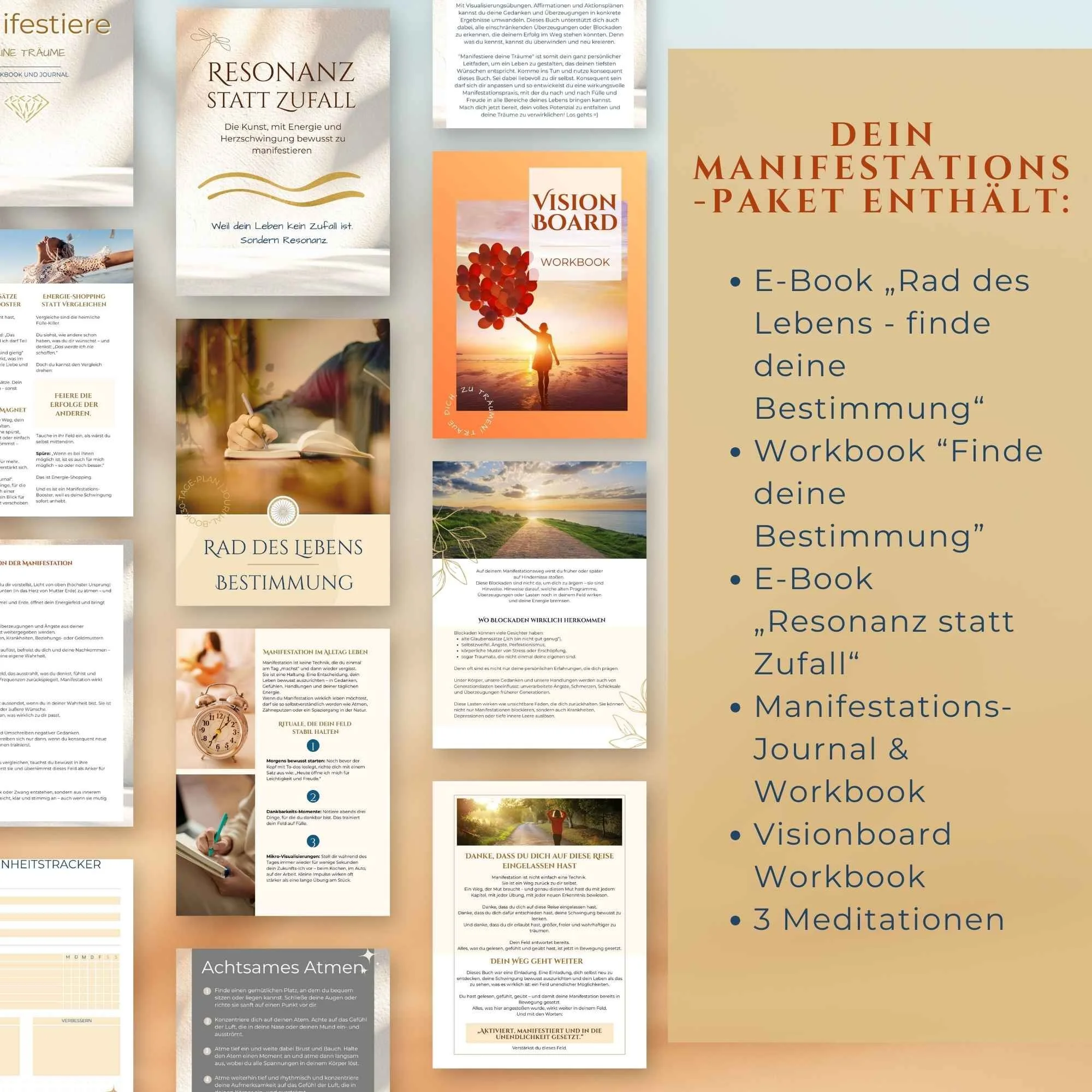 Einblick in das Masterbundle Manifestation, Visionboard und finde deine Bestimmung.