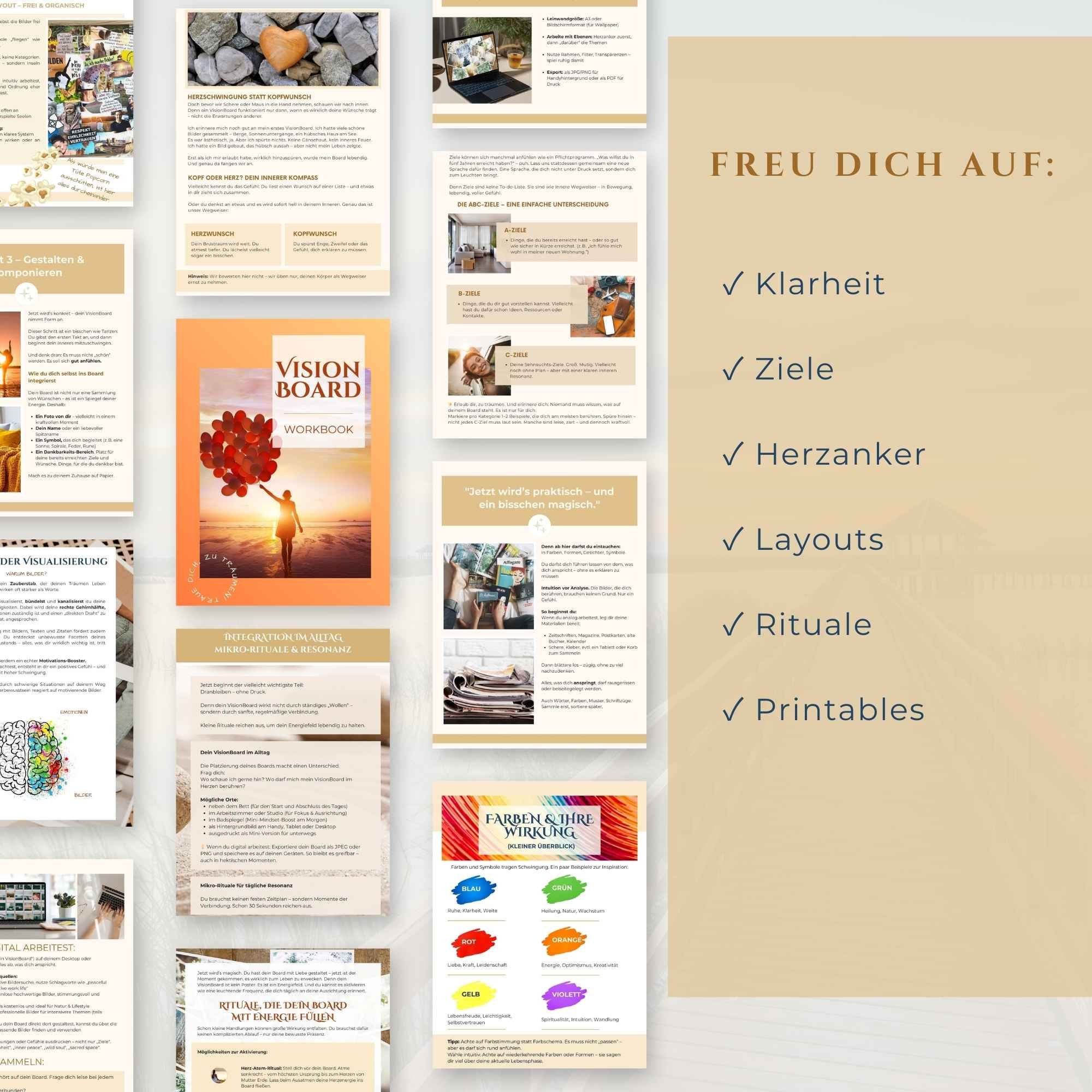 Ein Blick in das Ebook - Visionboard