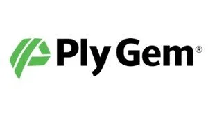 Ply Gem logo with green geometric icon and black text