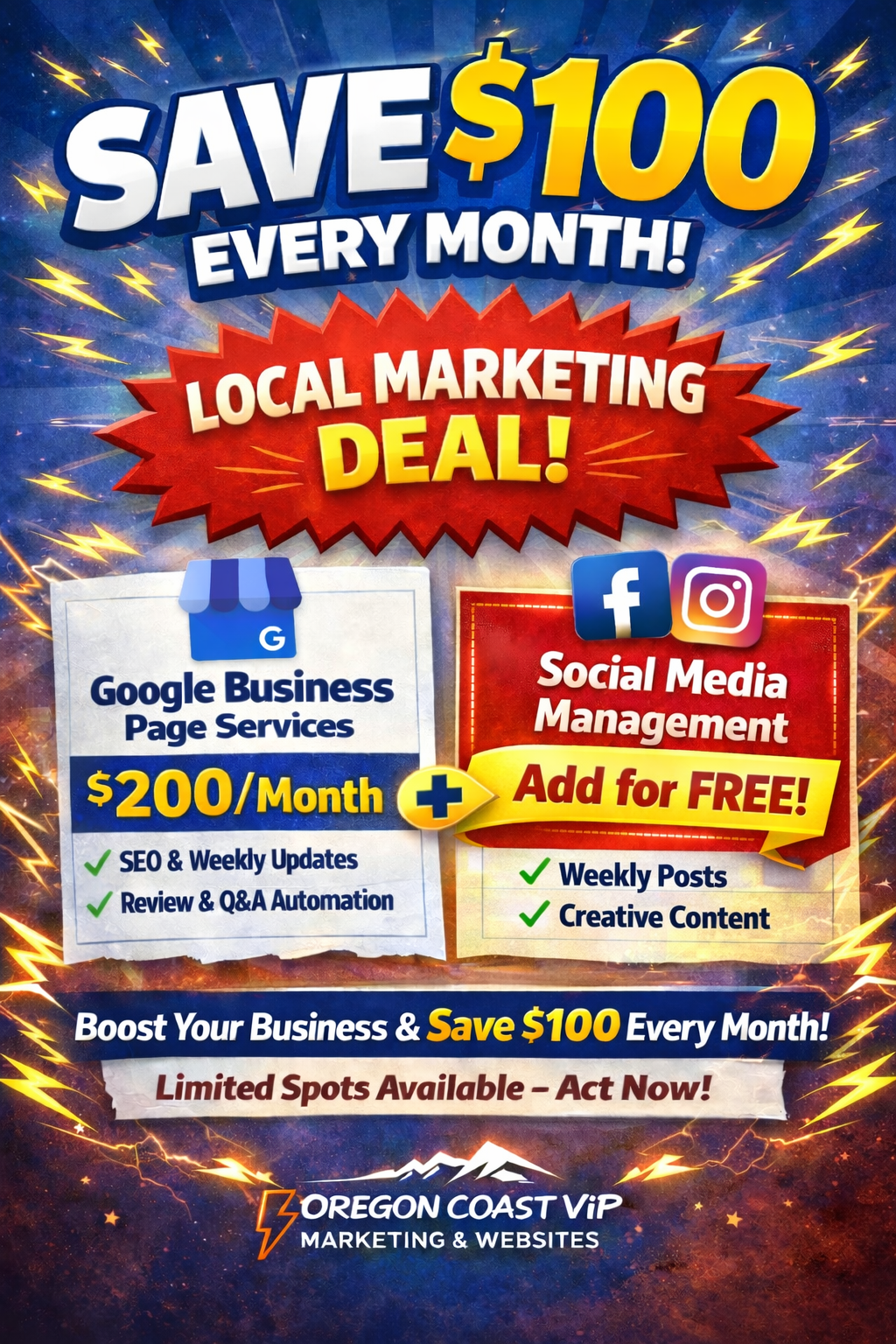 $200/month Google Business Management Plus Facebook & Instagram Included for FREE